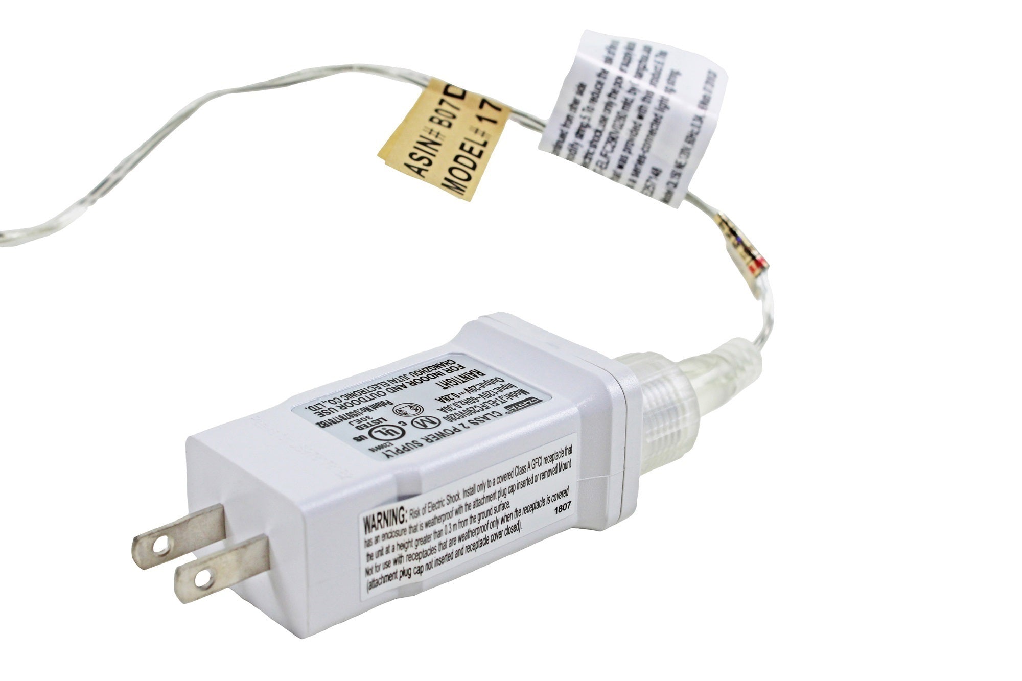 ProductWorks Indoor/Outdoor LED Light String, 150 Cool White Mini-LED Bulbs on White Wire, Lighted Length 32ft