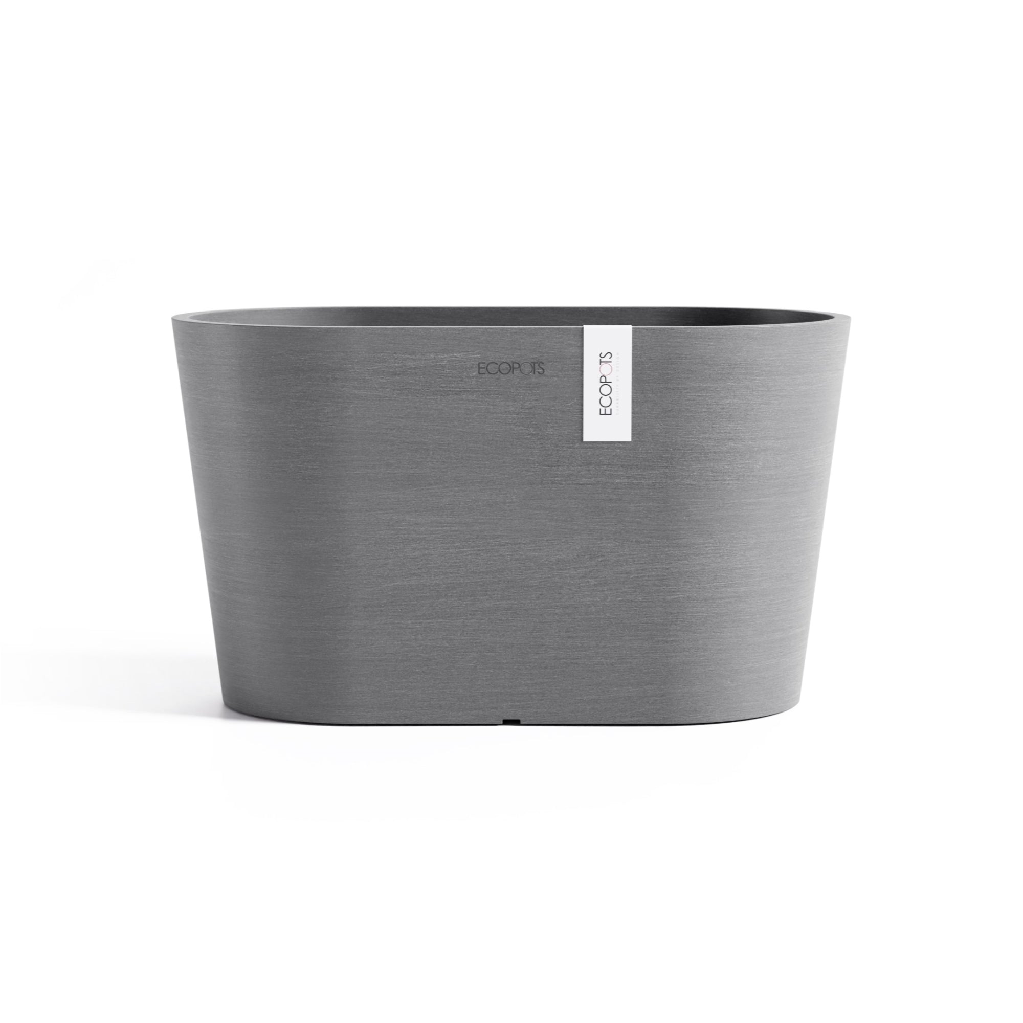 Ecopots Tokyo Durable Modern Oval Indoor/Outdoor Recycled-Based Composite Flower Pot Planter w/ Water Reservoir