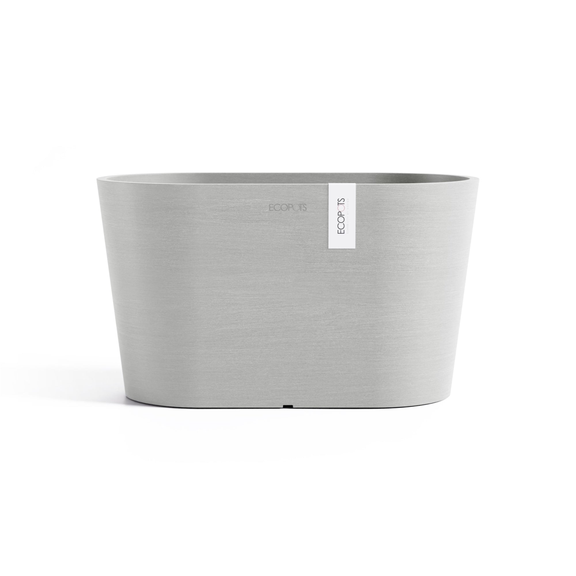 Ecopots Tokyo Durable Modern Oval Indoor/Outdoor Recycled-Based Composite Flower Pot Planter w/ Water Reservoir