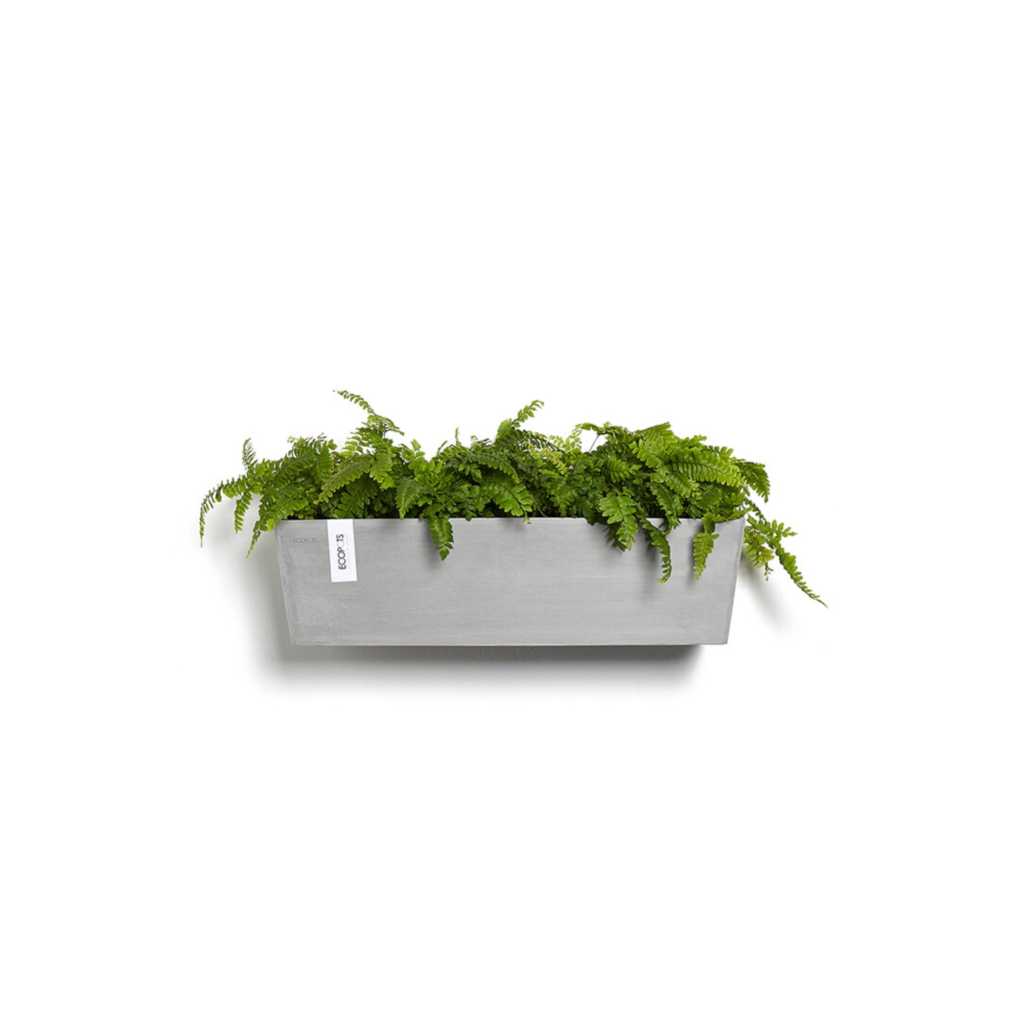Ecopots Manhattan Wall Durable Modern Rectangular Indoor/Outdoor Recycled-Based Composite Hanging Flower Planter