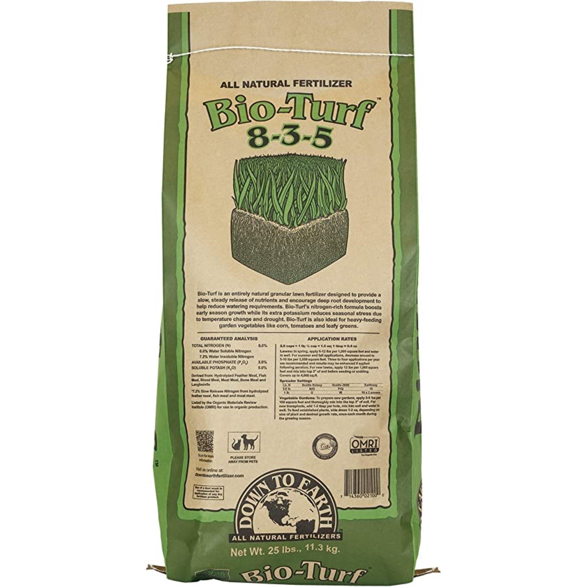 Down To Earth Organic Bio-Turf Fertilizer Mix 8-3-5