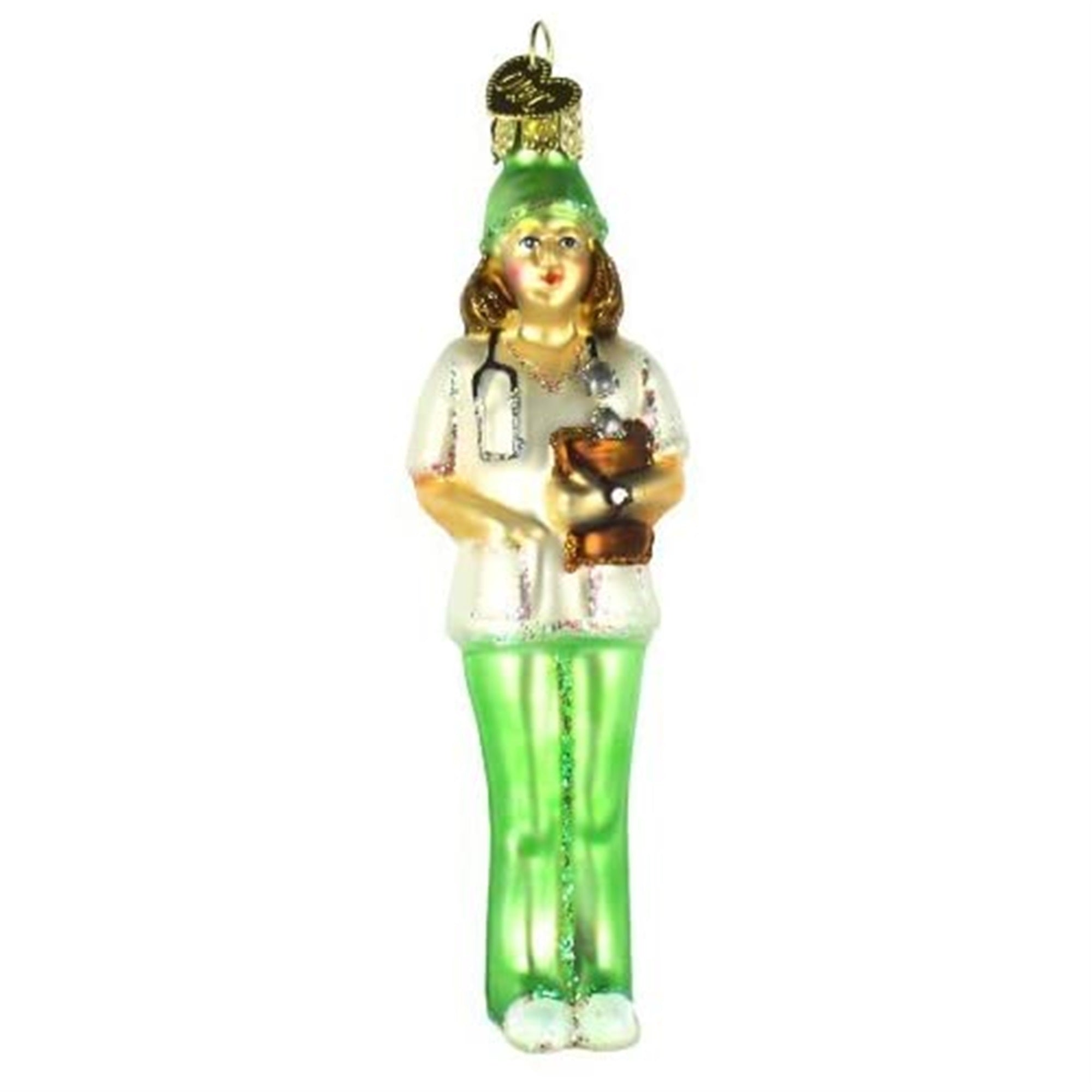 Old World Christmas Blown Glass Ornament for Christmas Tree, Nurse