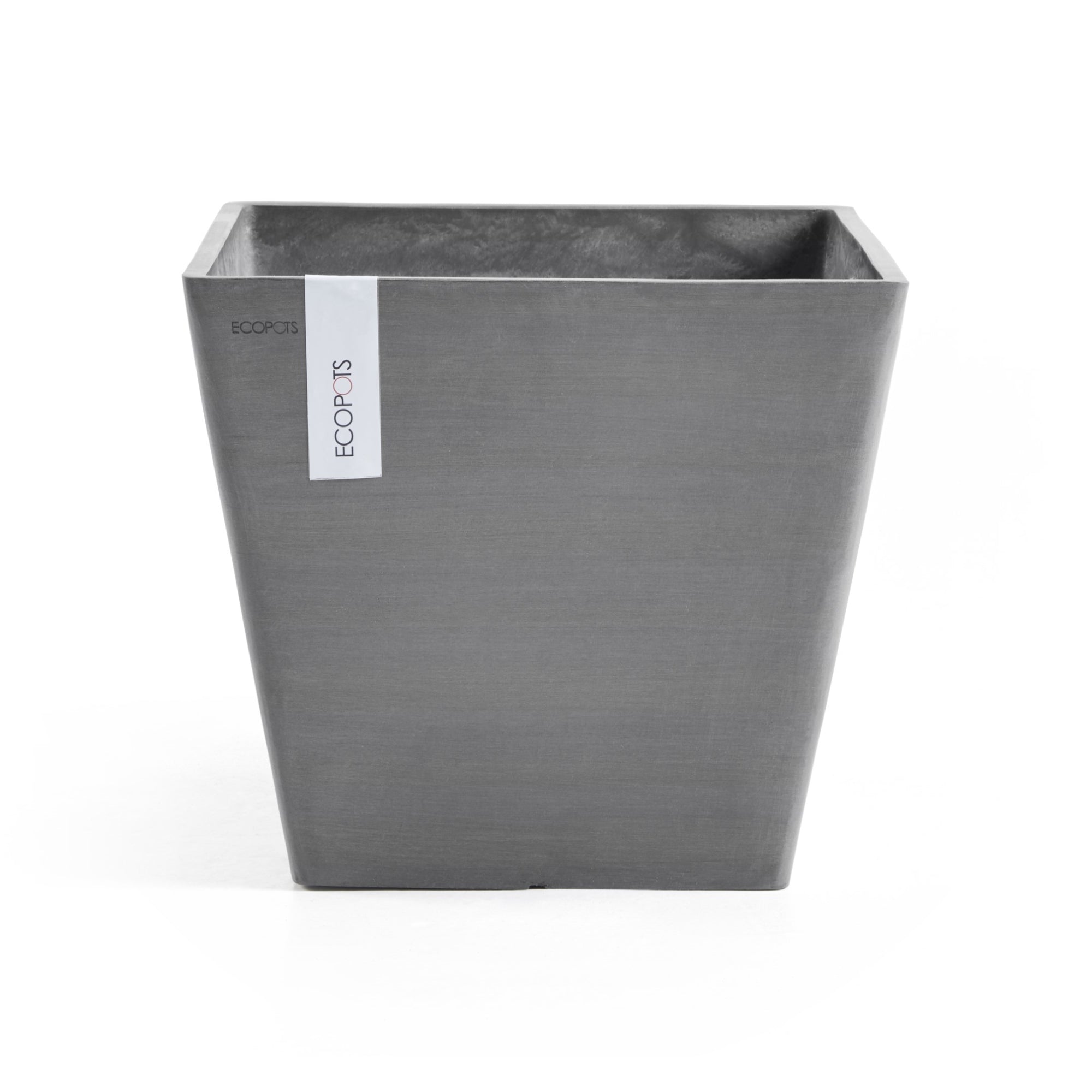 Ecopots Rotterdam Durable Modern Square Indoor/Outdoor Recycled-Based Composite Flower Planter
