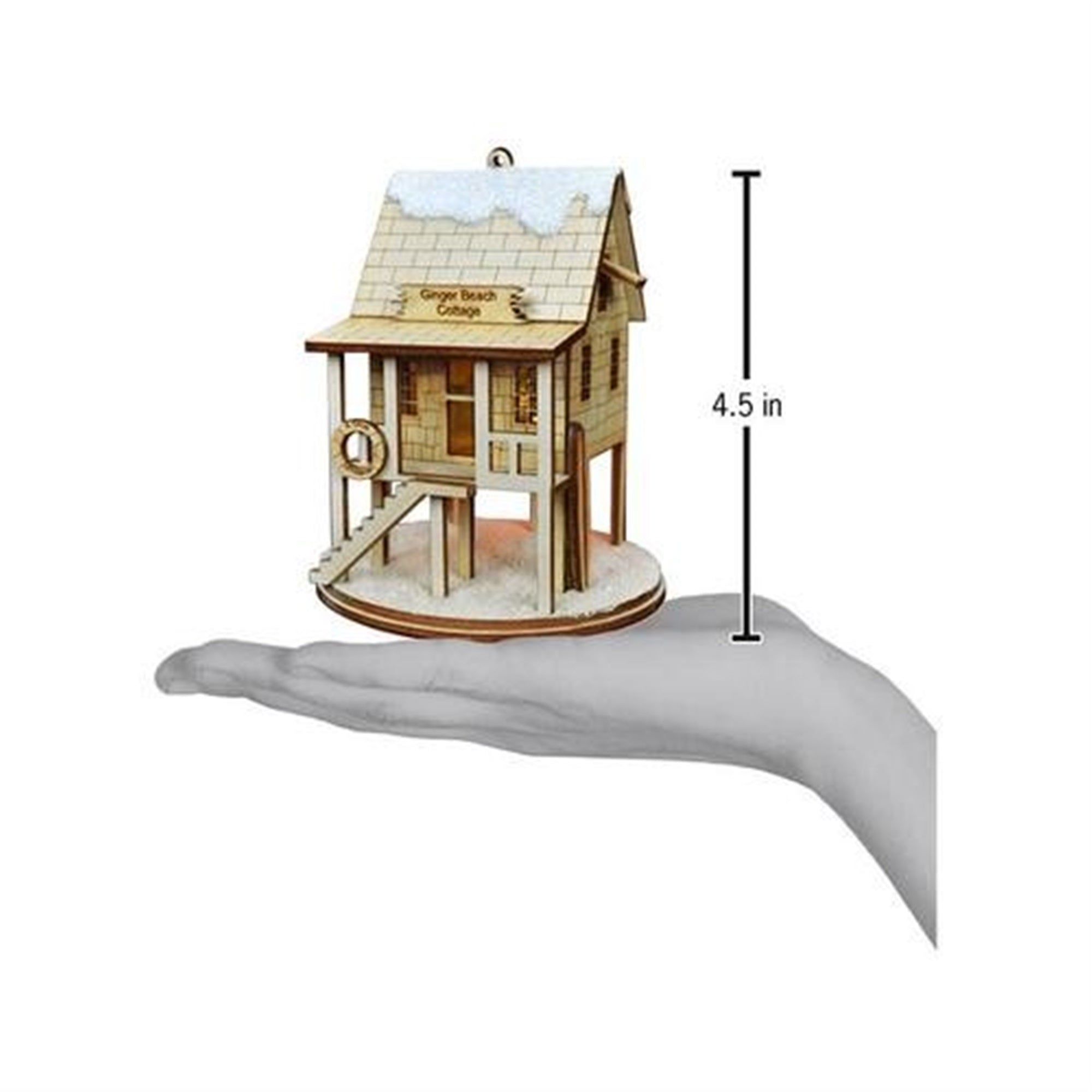 Old World Christmas Ginger Cottage Wooden Ornament for Christmas Tree, Beach Cottage