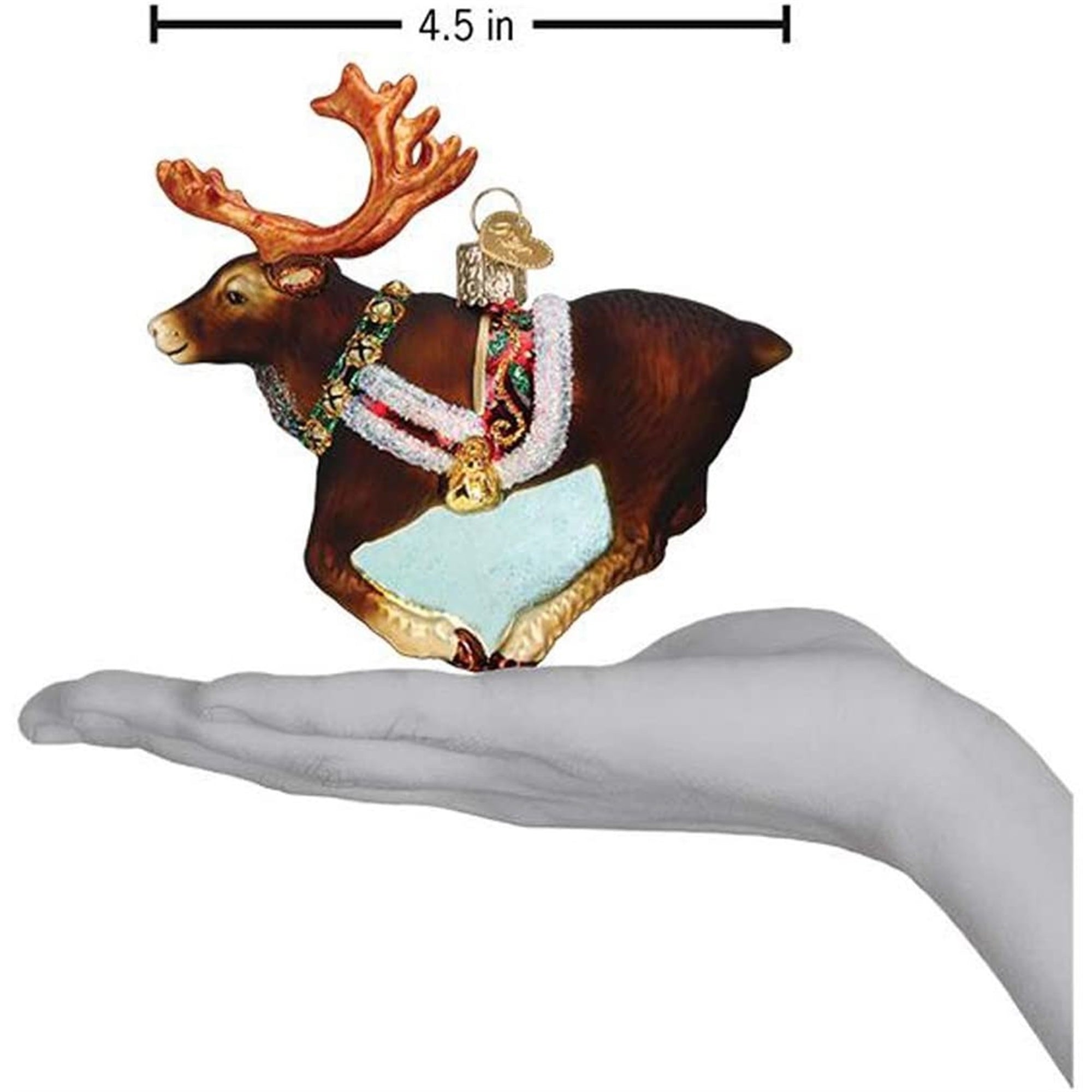 Old World Christmas Blown Glass Ornament for Christmas Tree, Reindeer