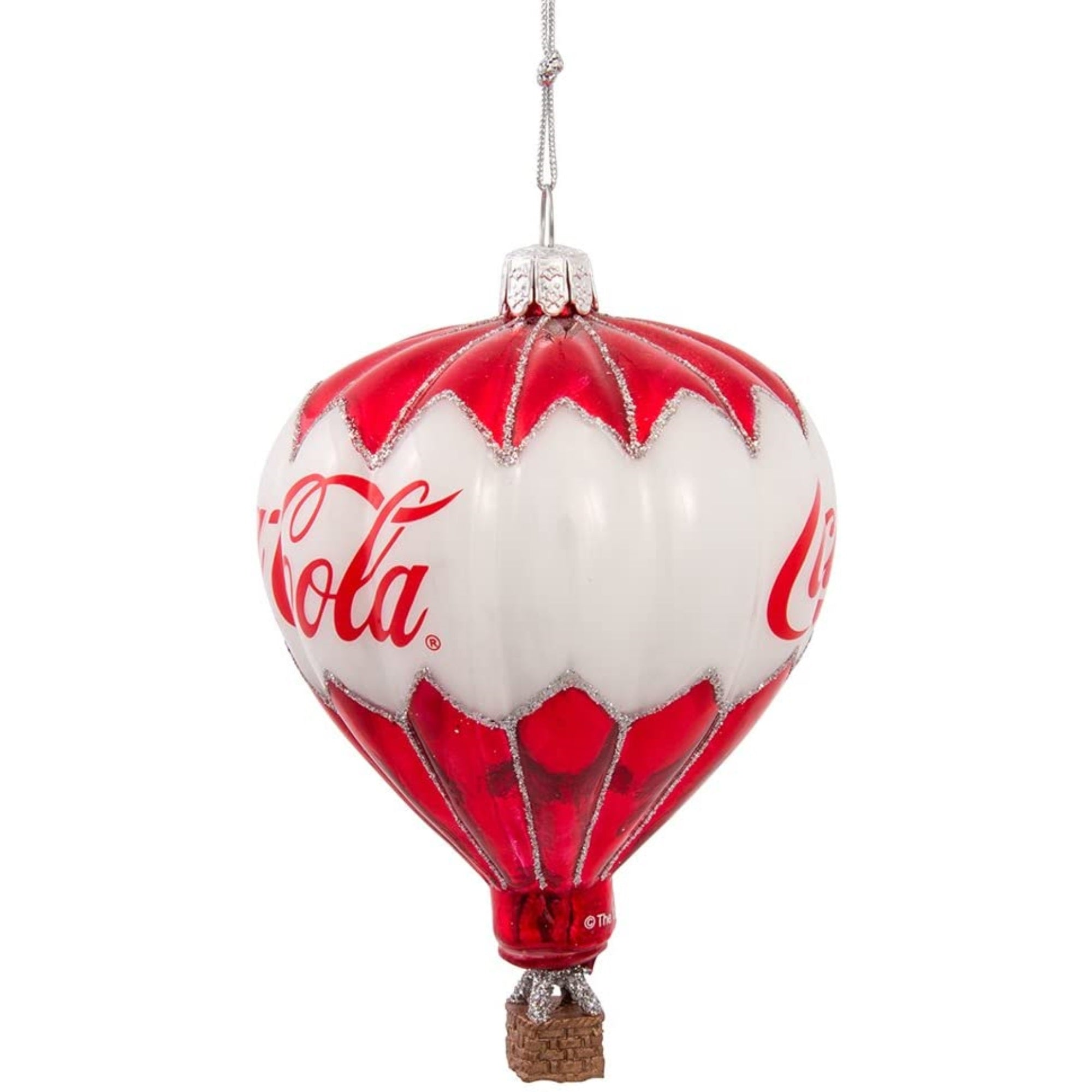 Kurt Adler Glass Ornament for Christmas Tree, Coca-Cola Balloon