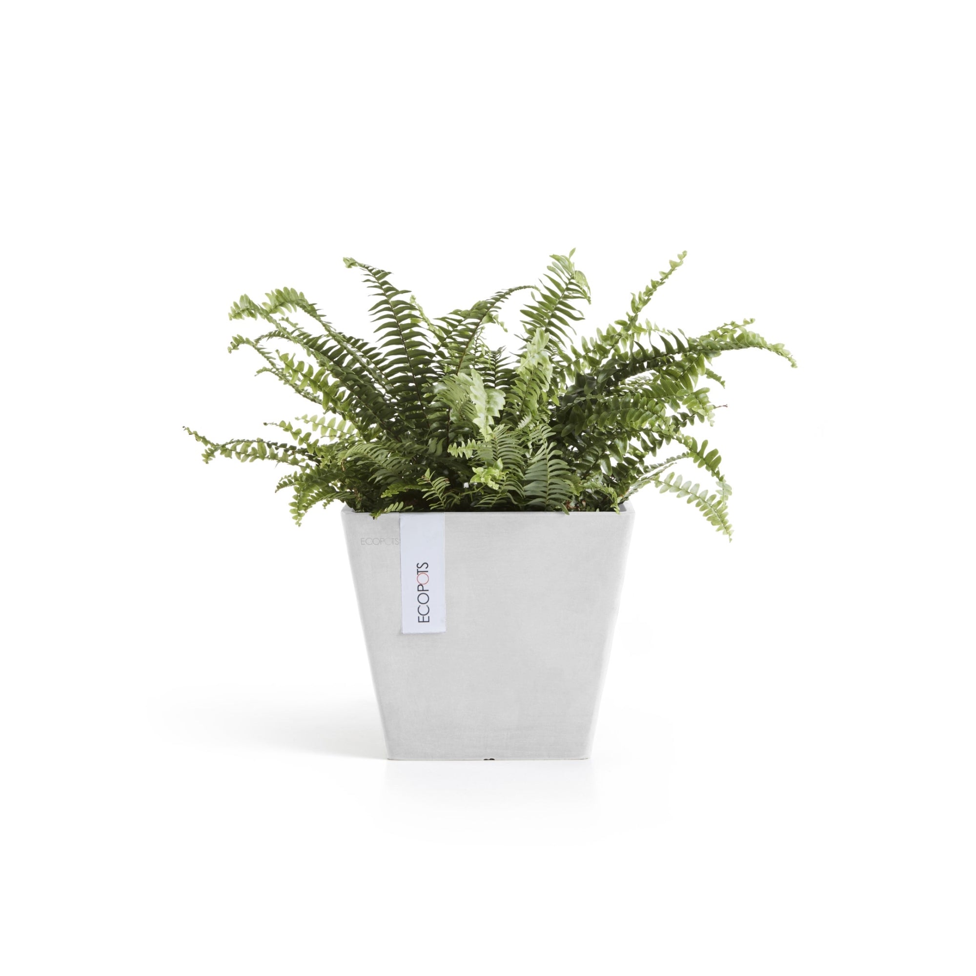 Ecopots Rotterdam Durable Modern Square Indoor/Outdoor Recycled-Based Composite Flower Planter