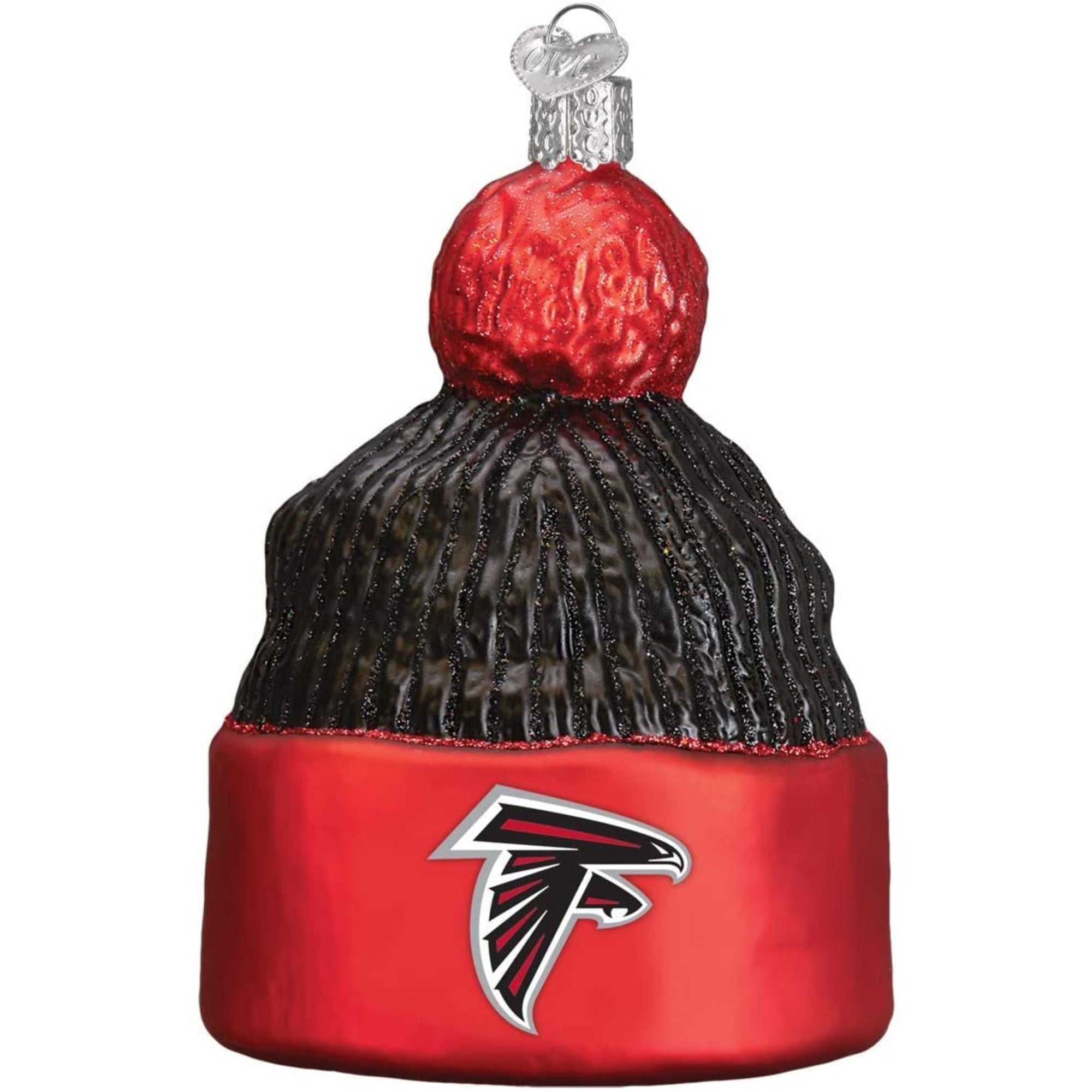 Old World Christmas Blown Glass Ornament for Christmas Tree, Atlanta Falcons Beanie