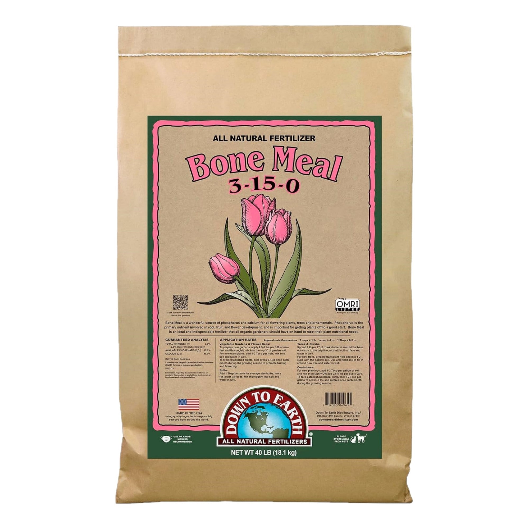 Down to Earth Organic Bone Meal Fertilizer 3-15-0