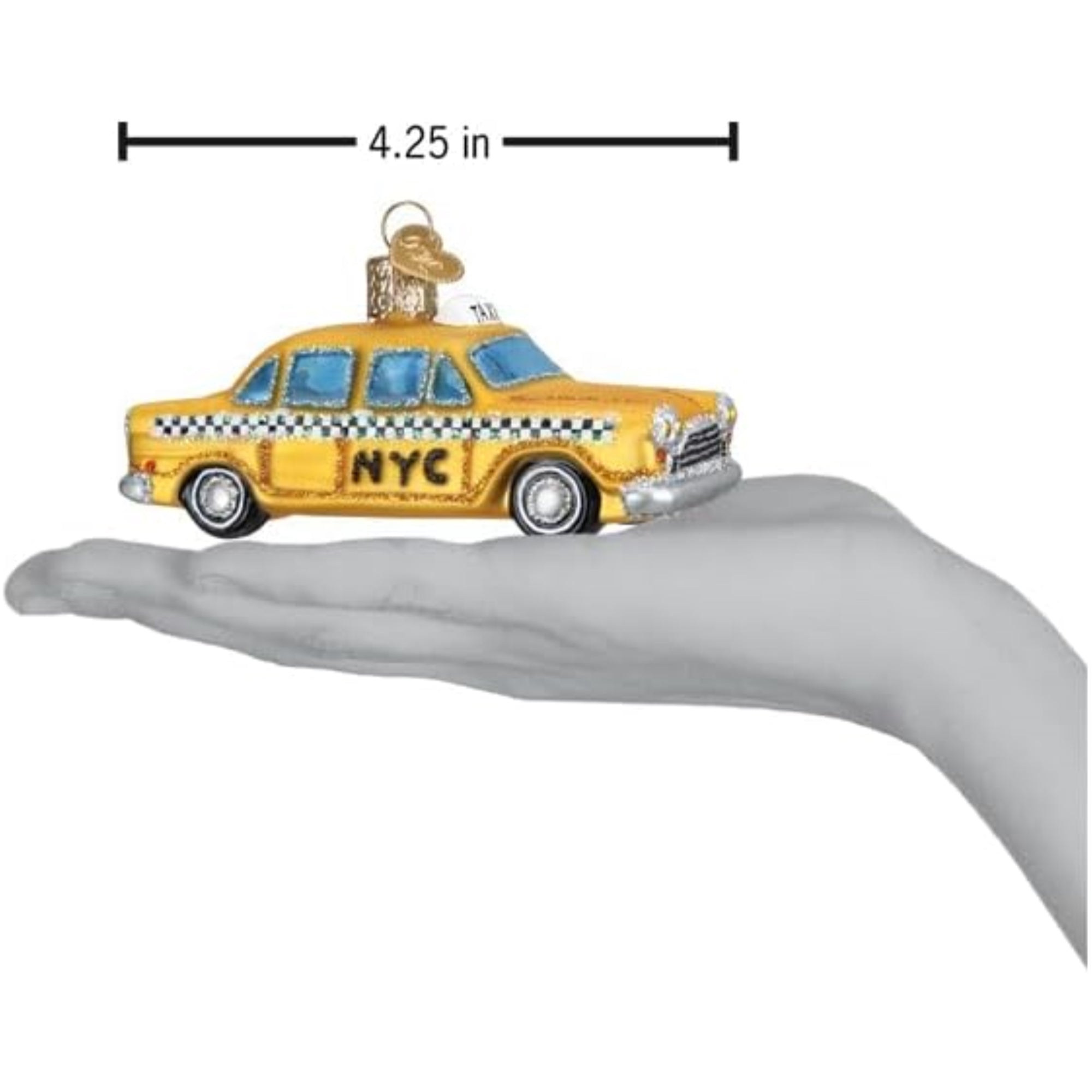 Old World Christmas Blown Glass Ornament for Christmas Tree, Nyc Taxi (with OWC Gift Box)