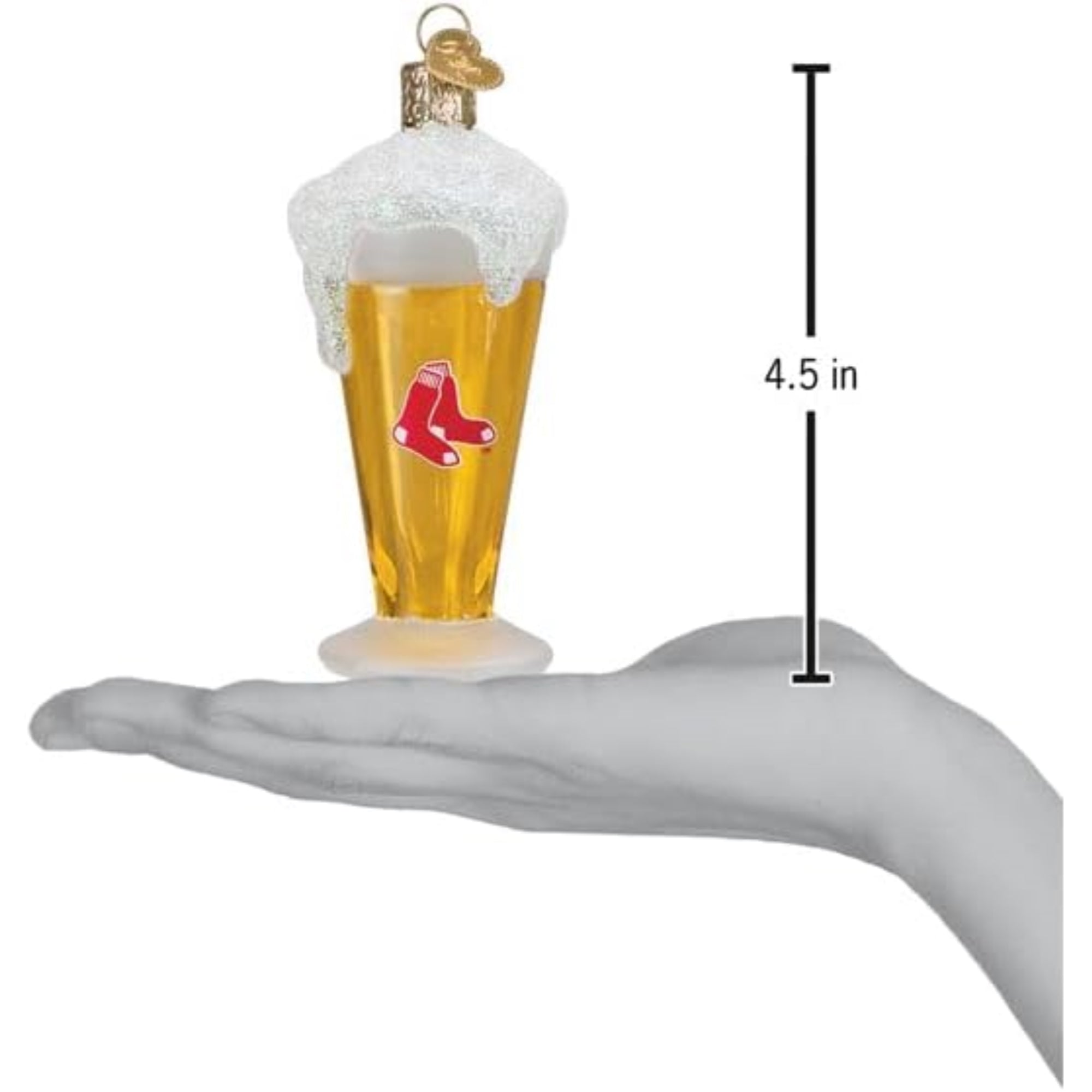 Old World Christmas Blown Glass Ornament for Christmas Tree, Boston Red Sox Glass of Beer (with OWC Gift Box)