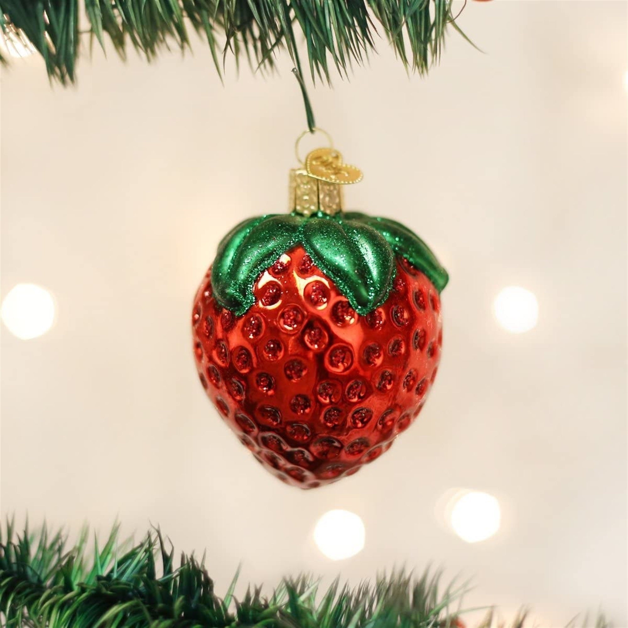 Old World Christmas Blown Glass Ornament for Christmas Tree, Summer Strawberry