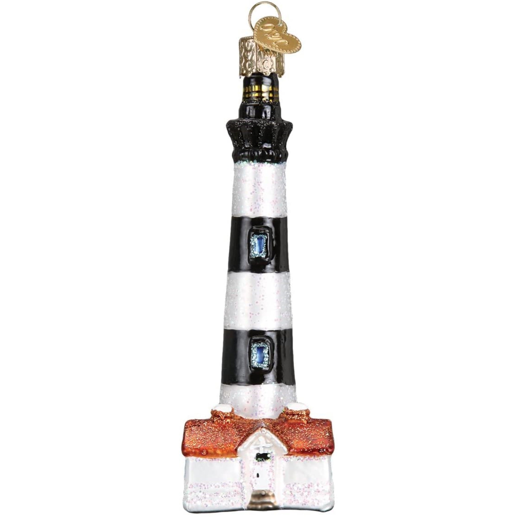 Old World Christmas Blown Glass Ornament for Christmas Tree, Bodie Island Lighthouse