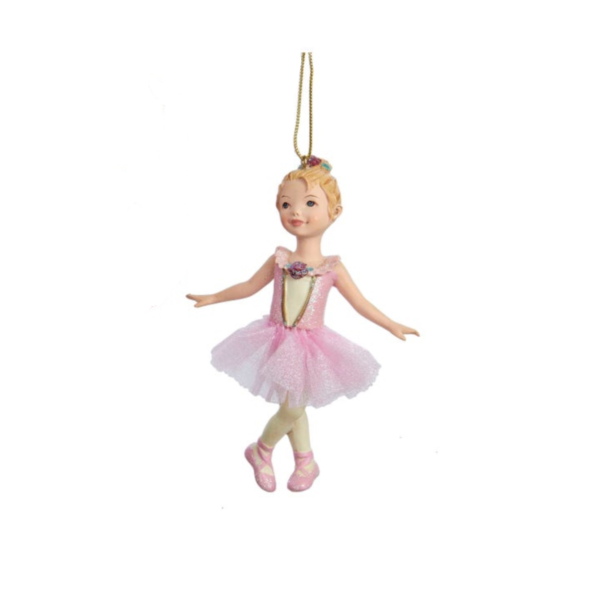 Kurt Adler Hanging Plastic Christmas Ornaments, Red or Pink Ballet Girl, Assorted Colors