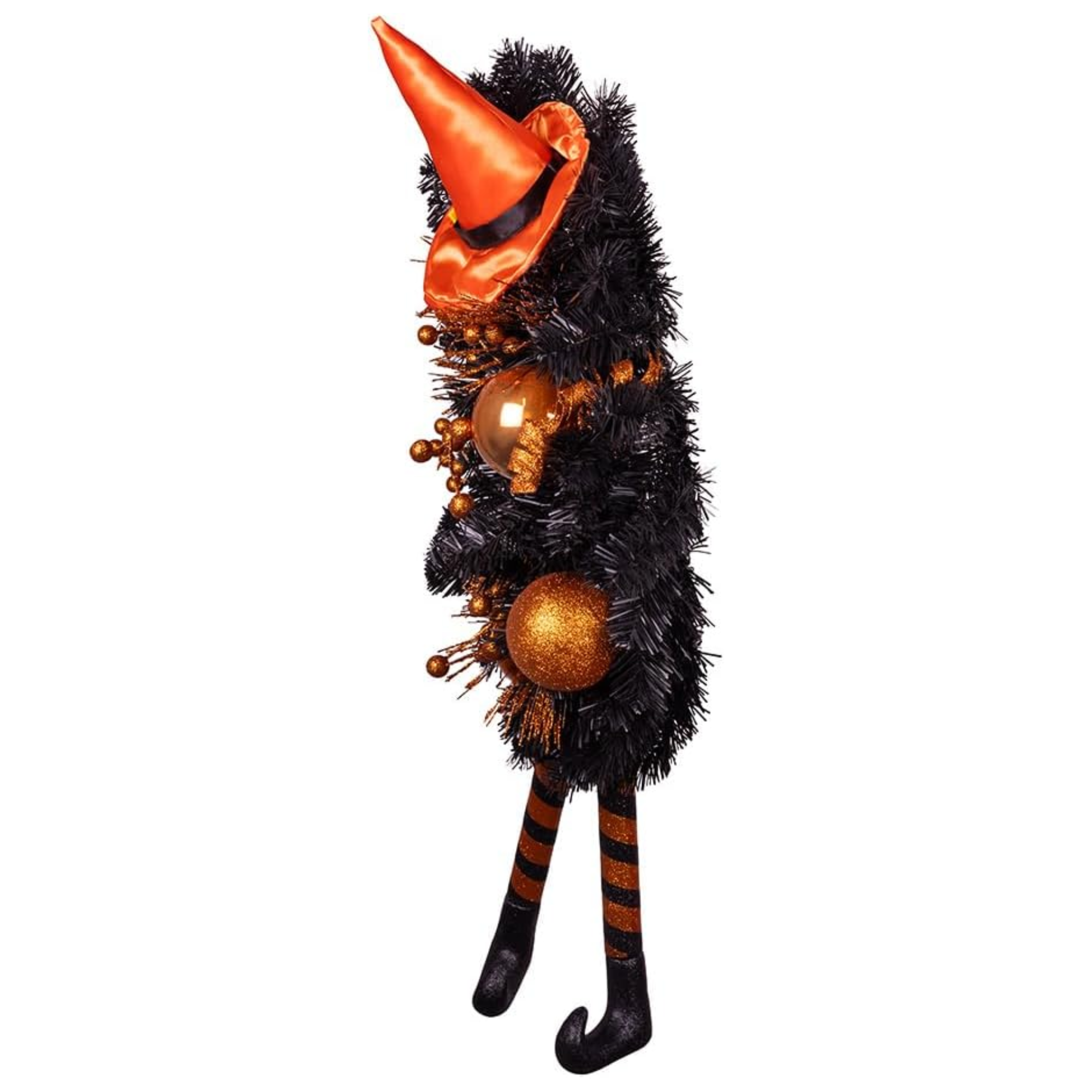 Kurt Adler Un-Lit Halloween Wreath, Orange & Black, 33in