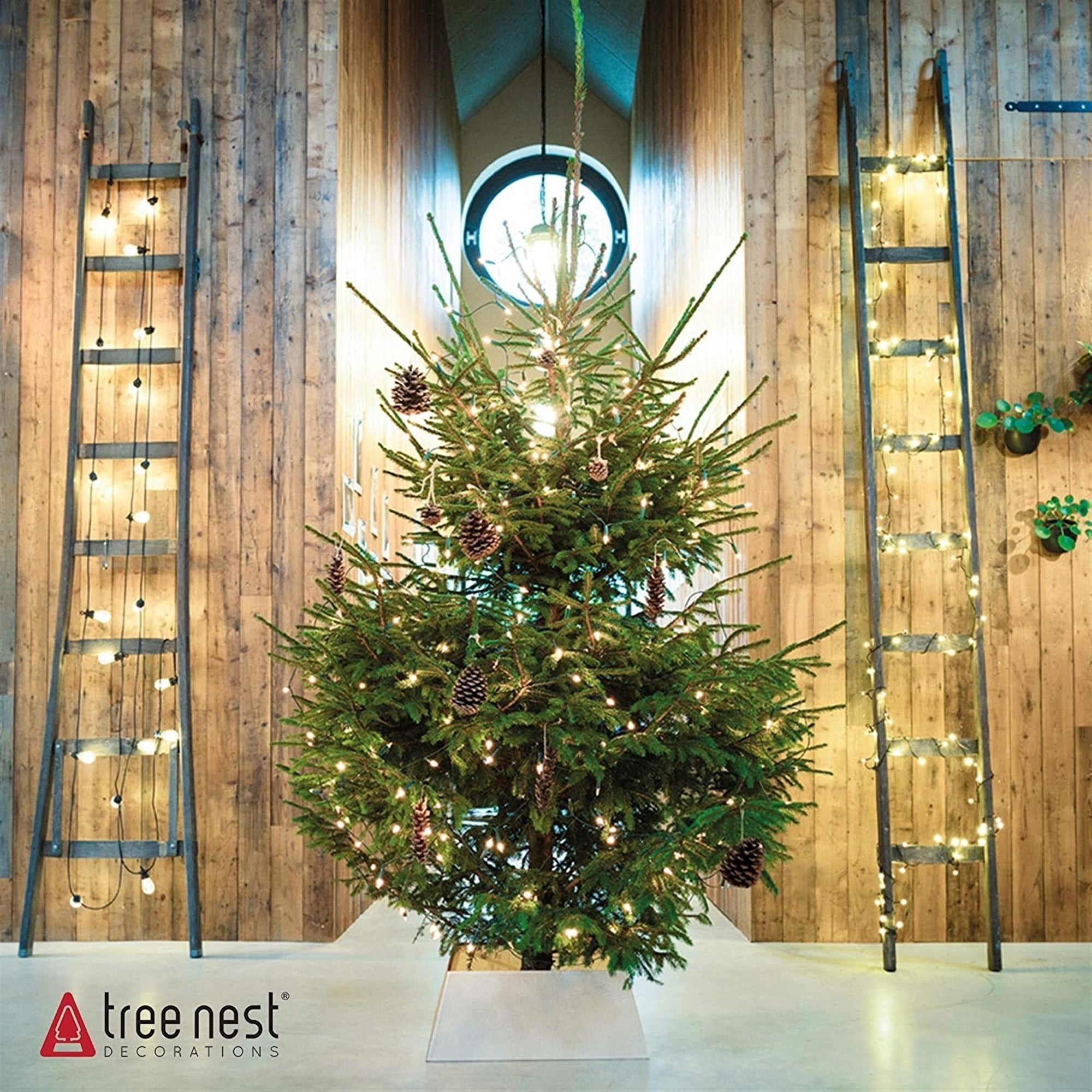 Tree Nest Contemporary Square Canvas Christmas Tree Collar