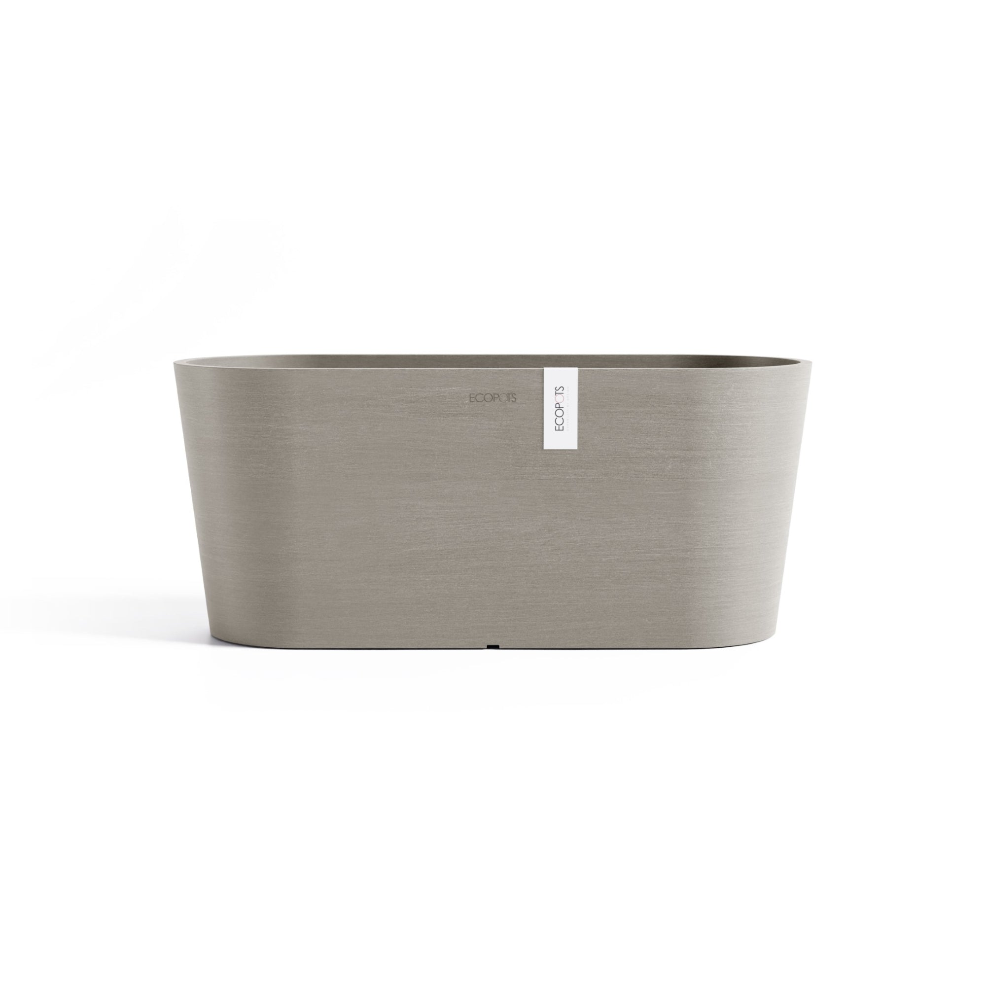 Ecopots Tokyo Durable Modern Oval Indoor/Outdoor Recycled-Based Composite Flower Pot Planter w/ Water Reservoir