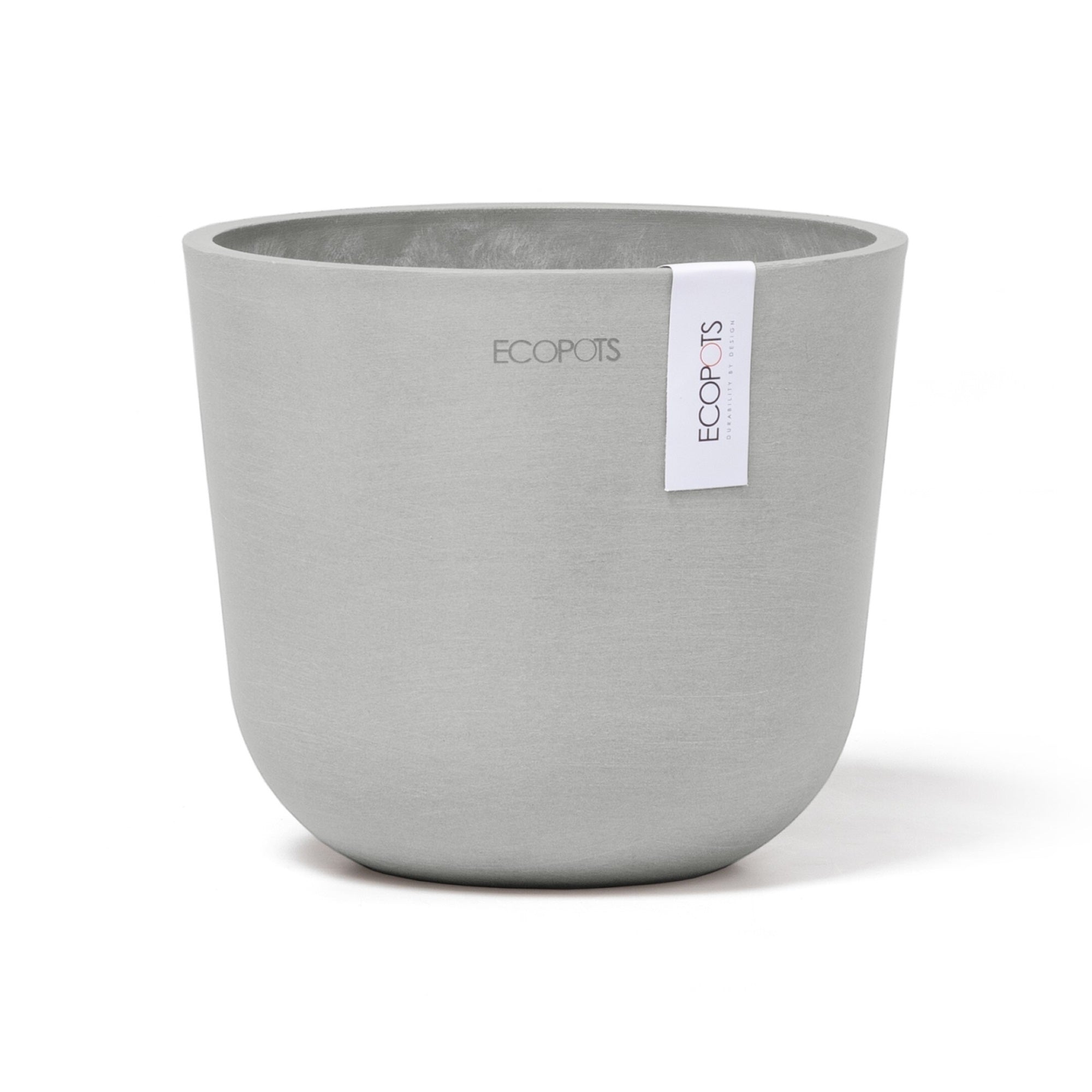 Ecopots Oslo Durable Modern Round Indoor/Outdoor Recycled-Based Composite Flower Pot Planter
