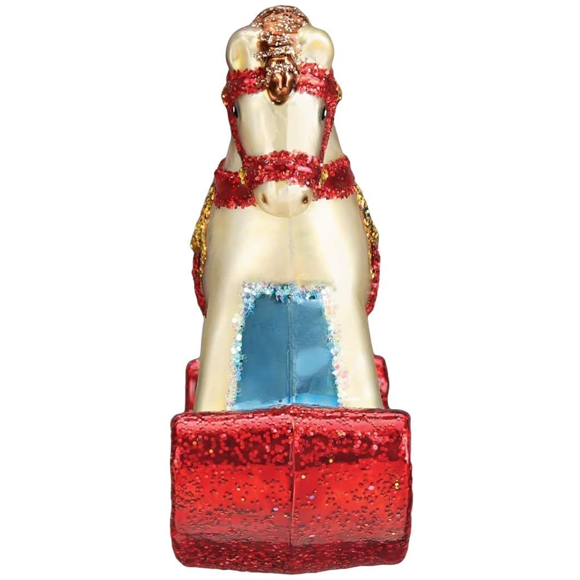 Old World Christmas Blown Glass Ornament for Christmas Tree, Rocking Horse