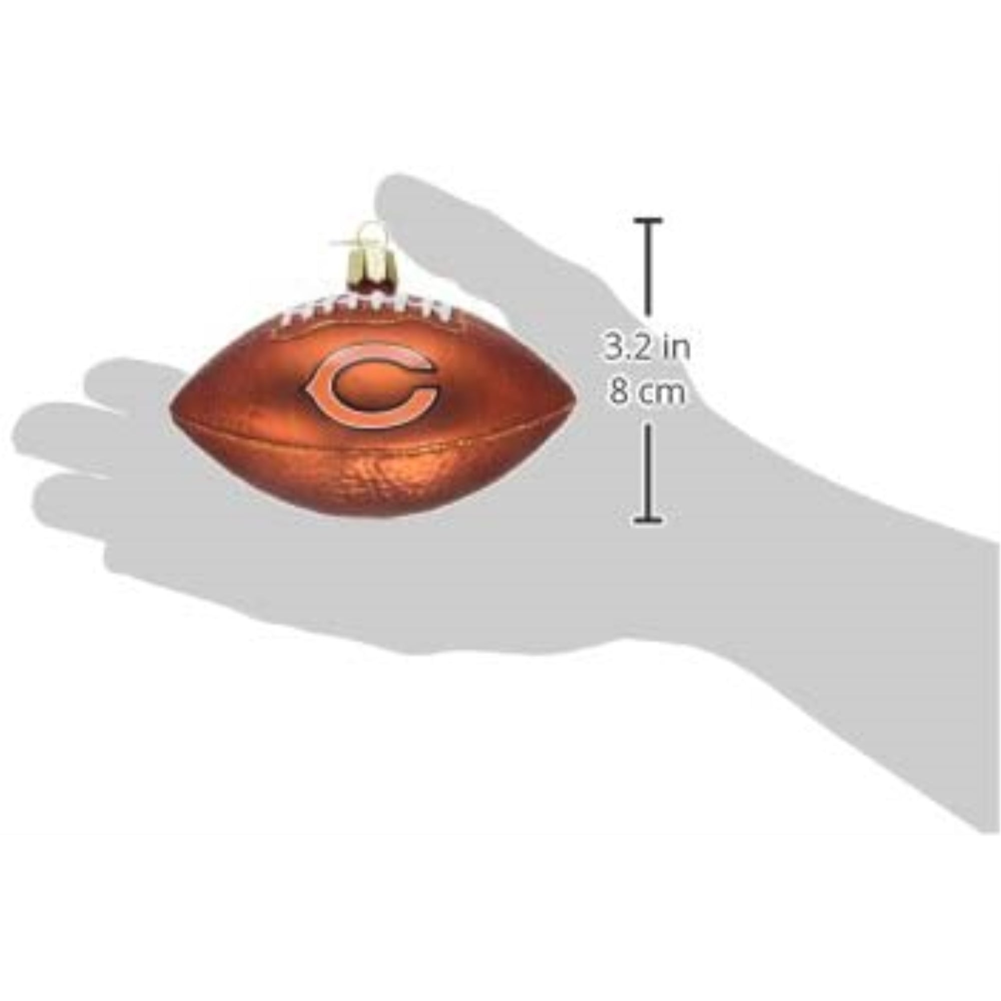 Old World Christmas Blown Glass Ornament for Christmas Tree, Chicago Bears Football