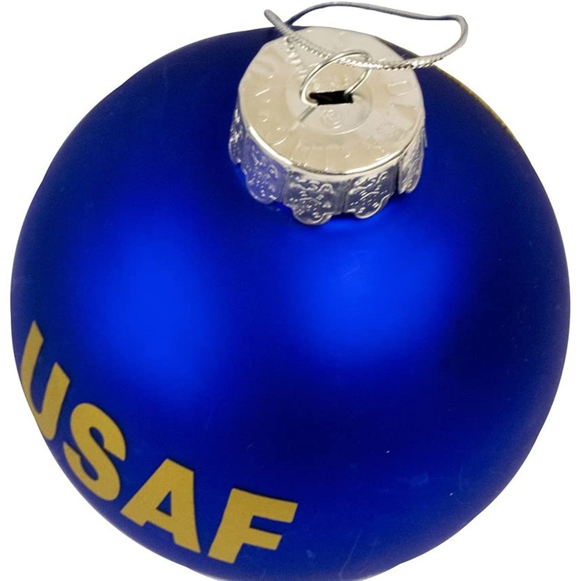 Kurt Adler Two-Sided Glass Ball Ornament, United States Navy Emblem, 3"