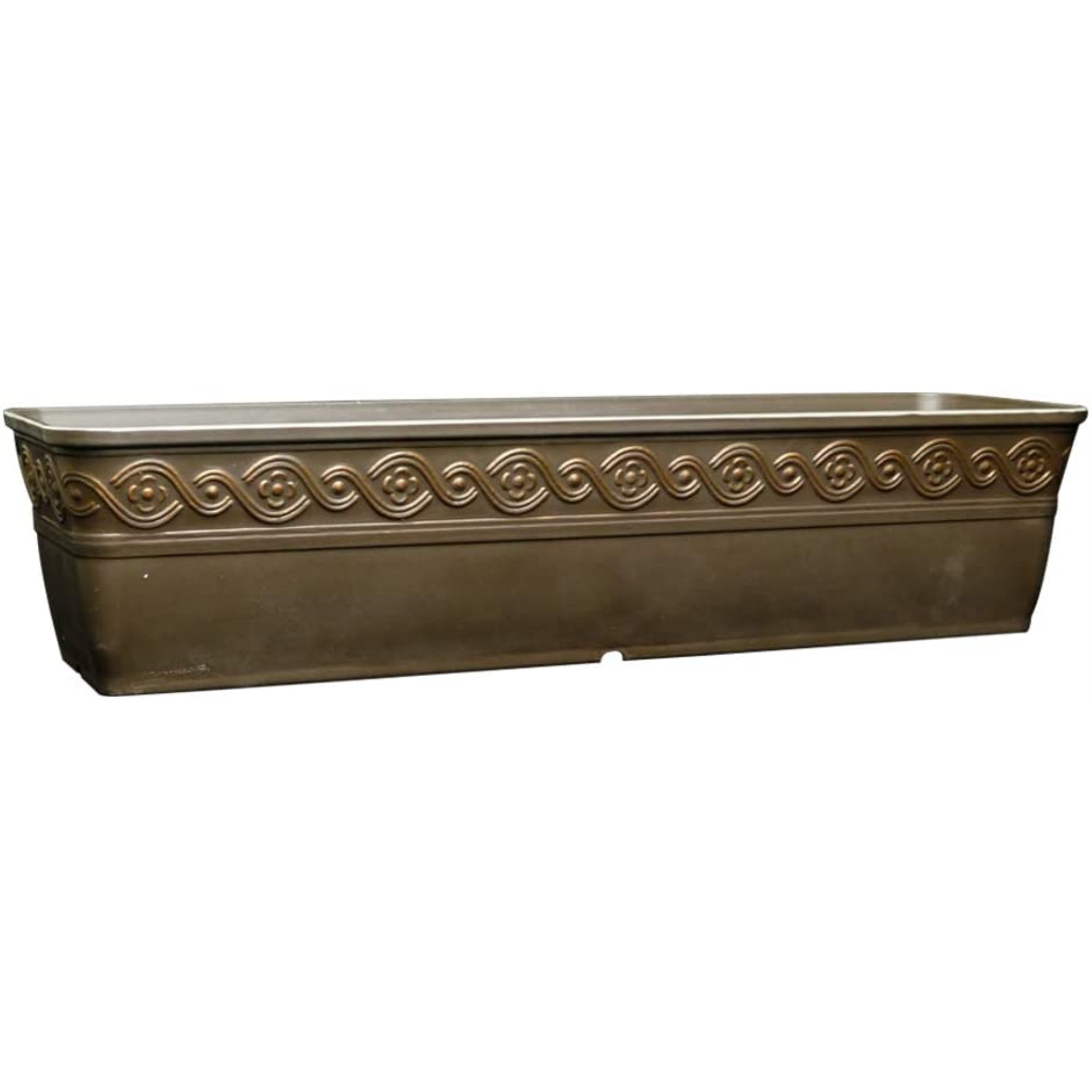 Classic Home and Garden Corinthian Resin Flower Pot Rectangle Planter, 18"
