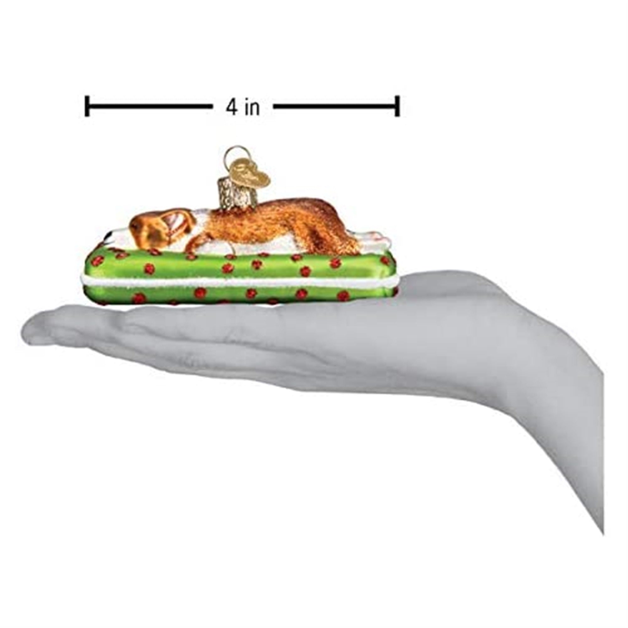 Old World Christmas Blown Glass Ornament for Christmas Tree, Sleepy Corgi