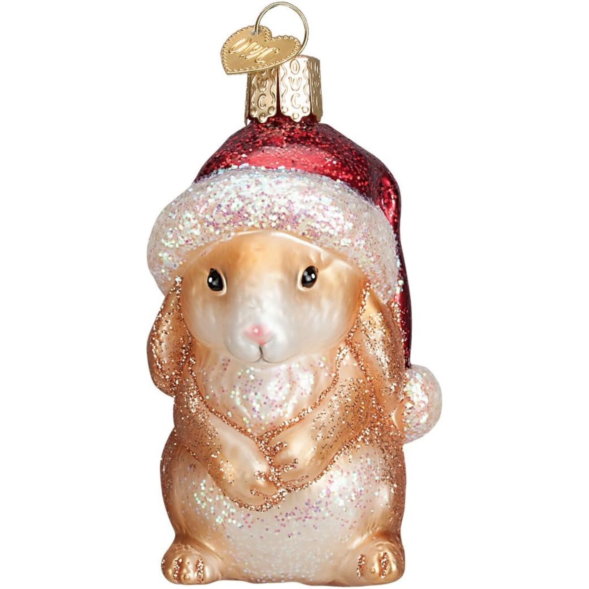 Old World Christmas Blown Glass Ornament for Christmas Tree, Standing Christmas Bunny (with OWC Gift Box)