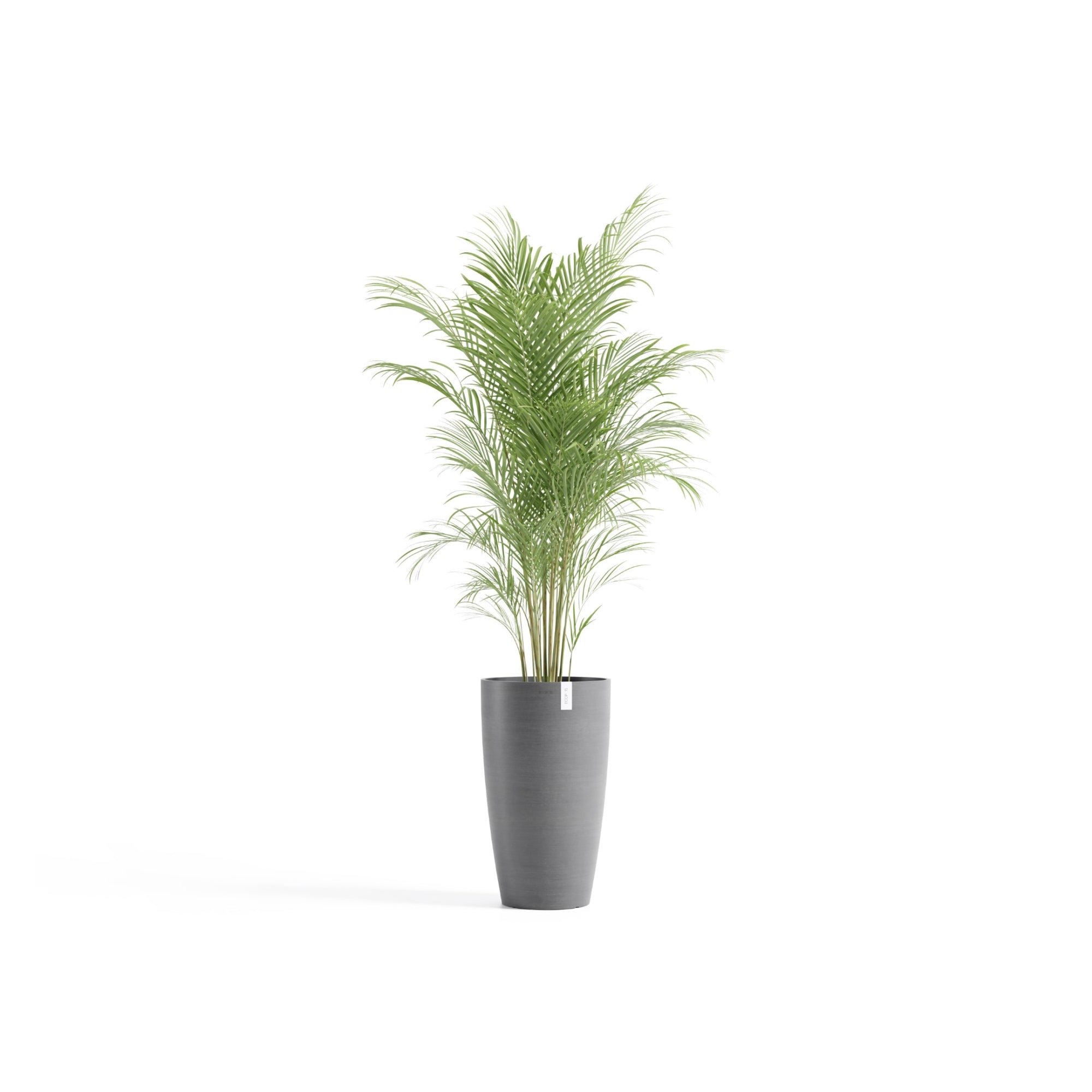 Ecopots Stockholm High Durable Modern Round Indoor/Outdoor Recycled-Based Composite Flower Pot Planter, 23.5"