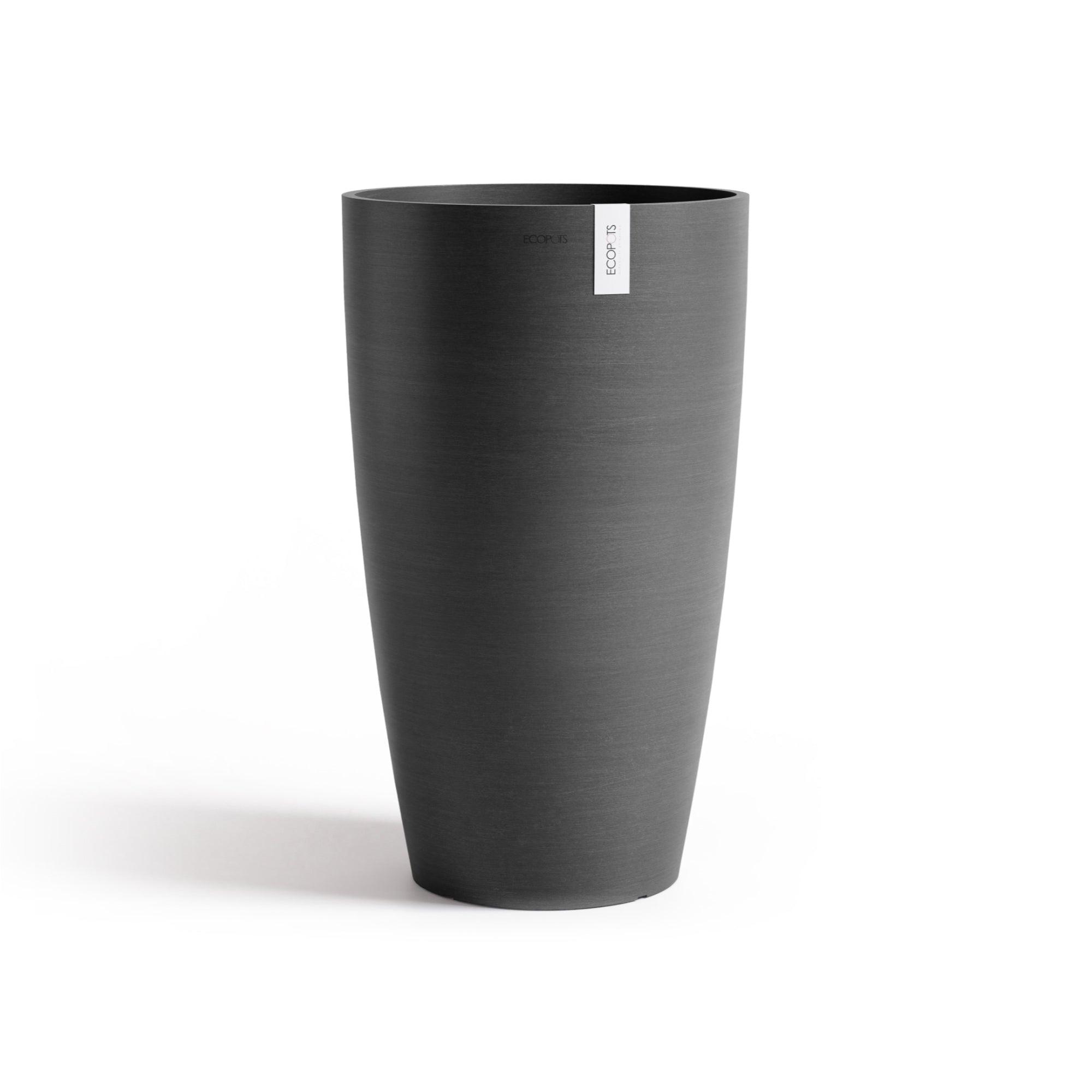 Ecopots Stockholm High Durable Modern Round Indoor/Outdoor Recycled-Based Composite Flower Pot Planter, 23.5"