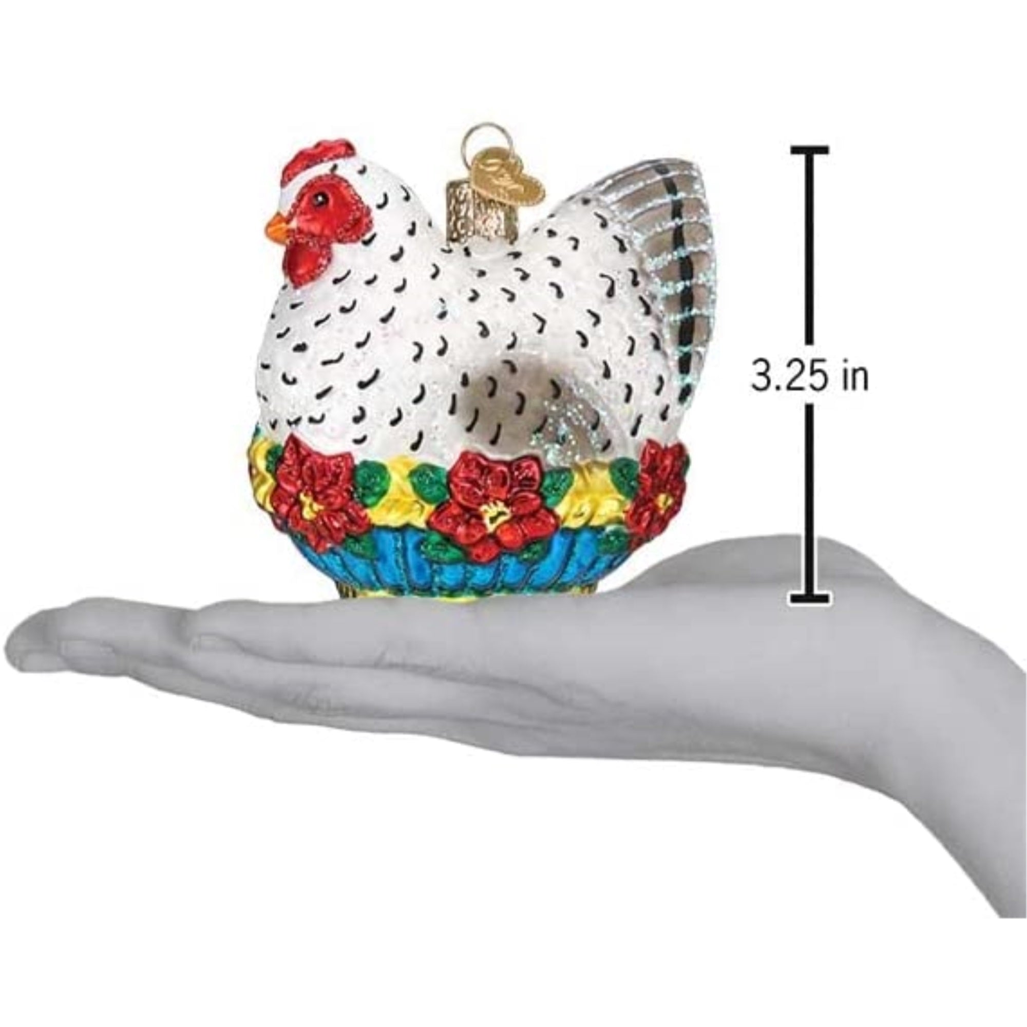 Old World Christmas Blown Glass Ornament for Christmas Tree, French Hen