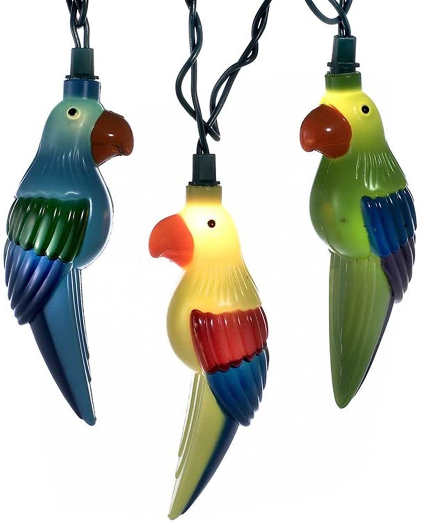Kurt Adler Indoor/Outdoor Novelty Light Set, 10 UL Listed Incandescent Lights, Parrot, Lighted Length 11.5ft
