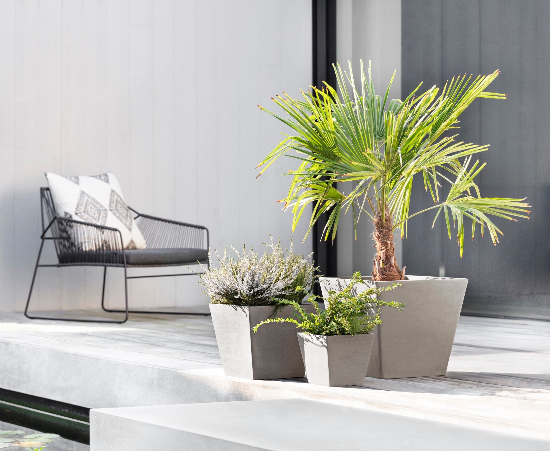 Ecopots Rotterdam Durable Modern Square Indoor/Outdoor Recycled-Based Composite Flower Planter