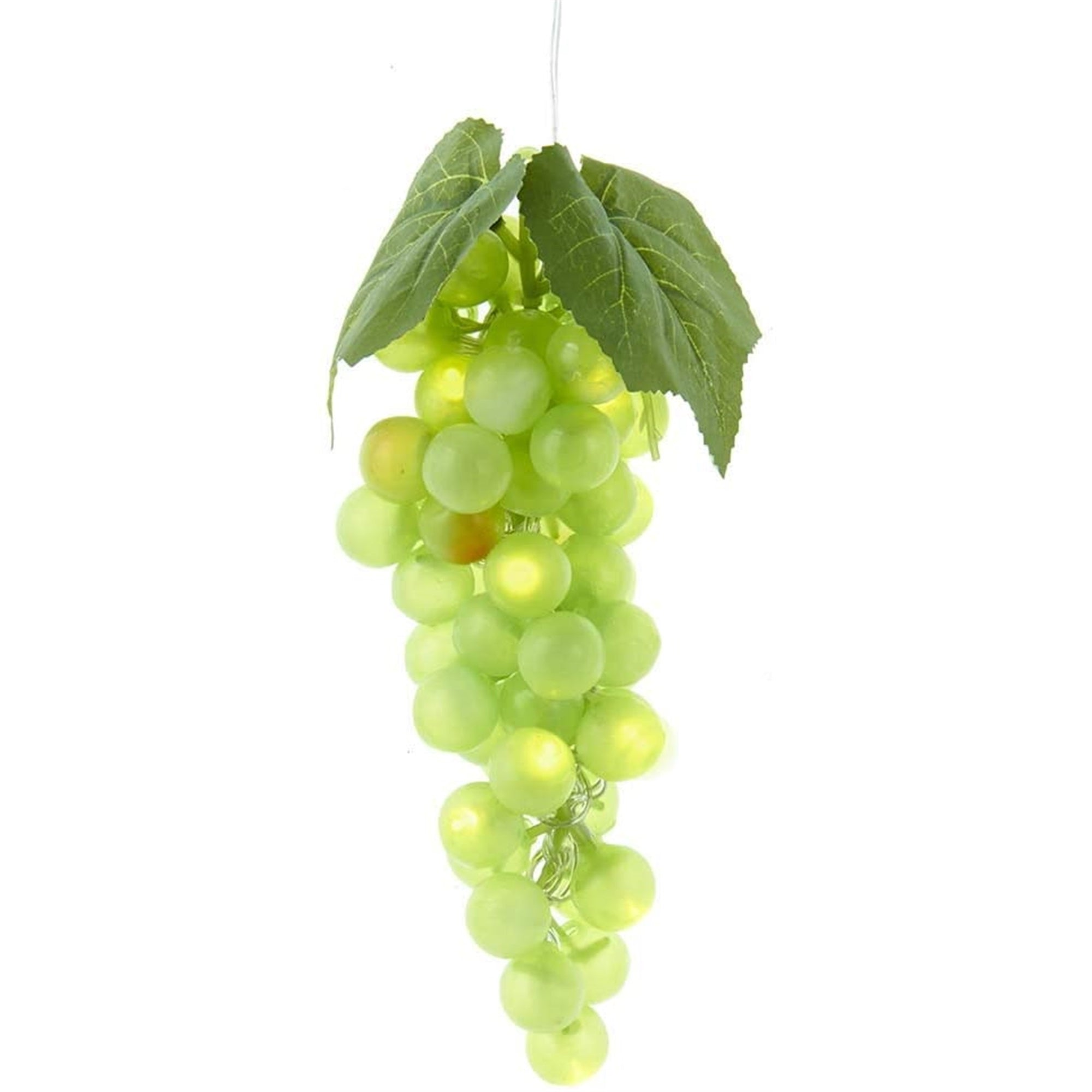 Kurt Adler Battery Operated 20 Warm White LED Lights, Single Cluster Green Grapes, 8"