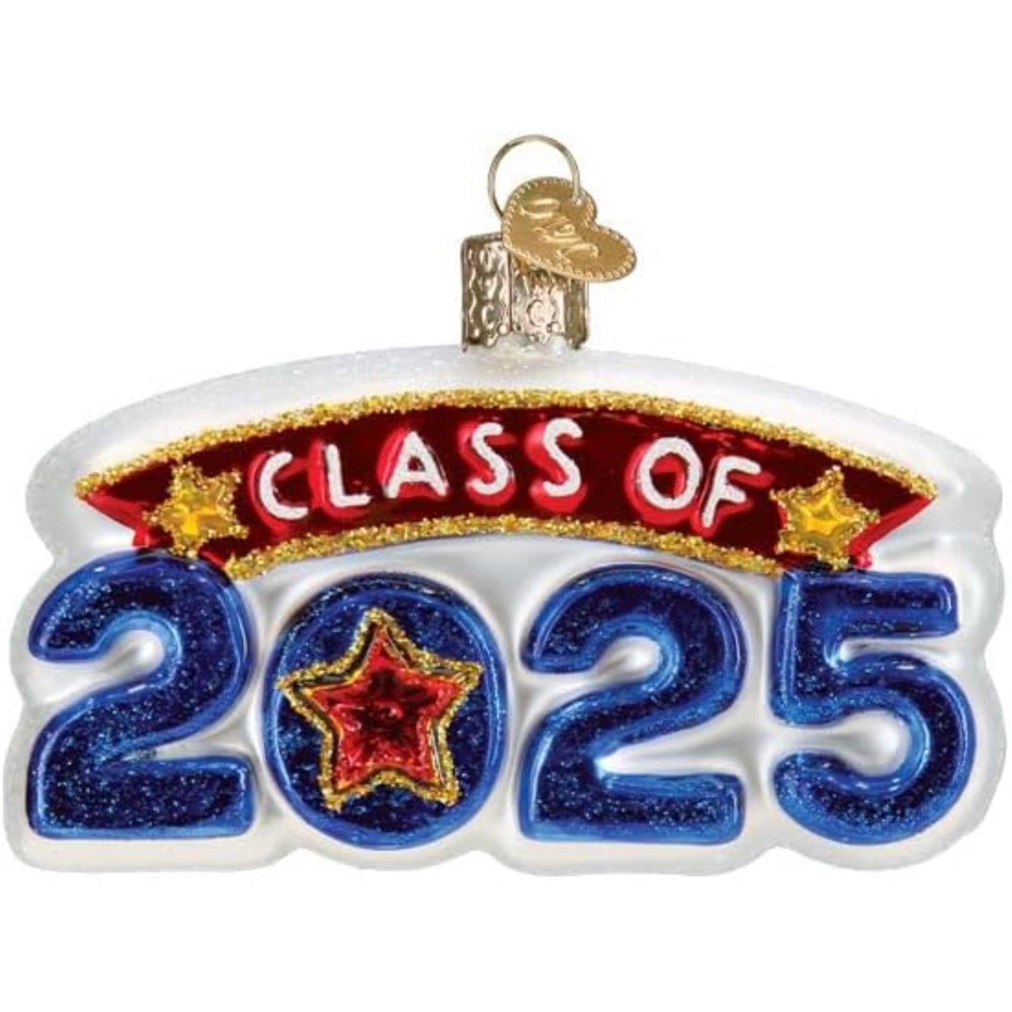 Old World Christmas Blown Glass Ornament for Christmas Tree, Class Of 2025 (with OWC Gift Box)