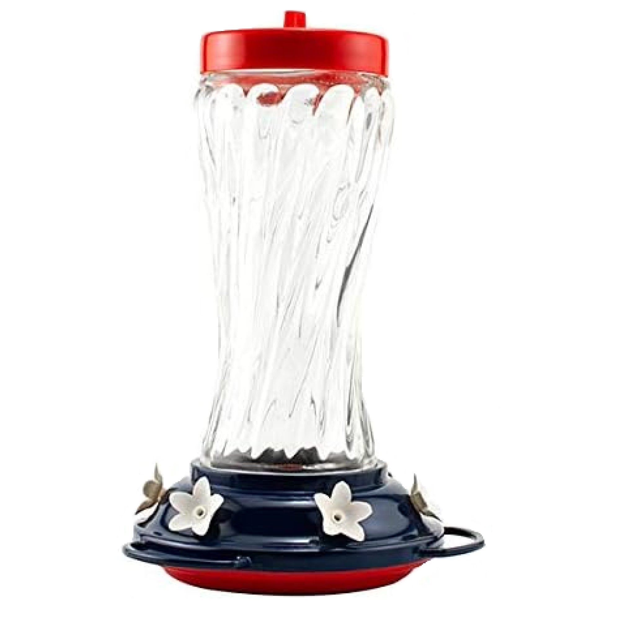 Woodlink Glass Hummingbird Feeder, Patriotic Swirl, 16oz