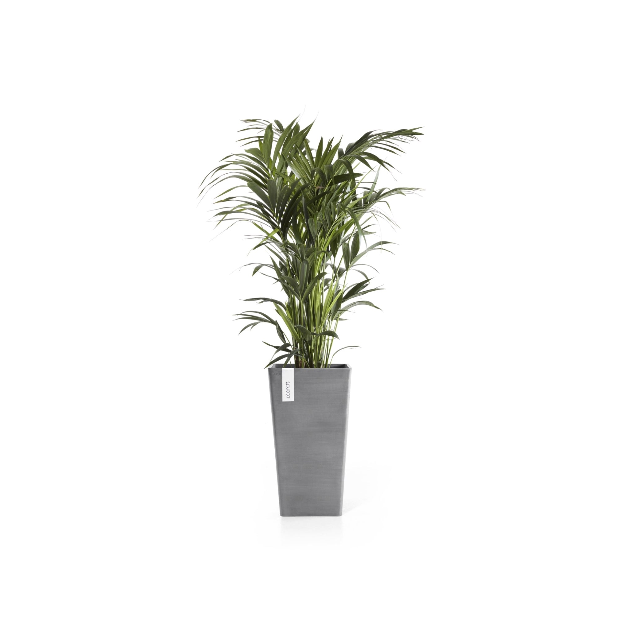 Ecopots Rotterdam Mid High Durable Modern Square Indoor/Outdoor Recycled-Based Composite Flower Planter