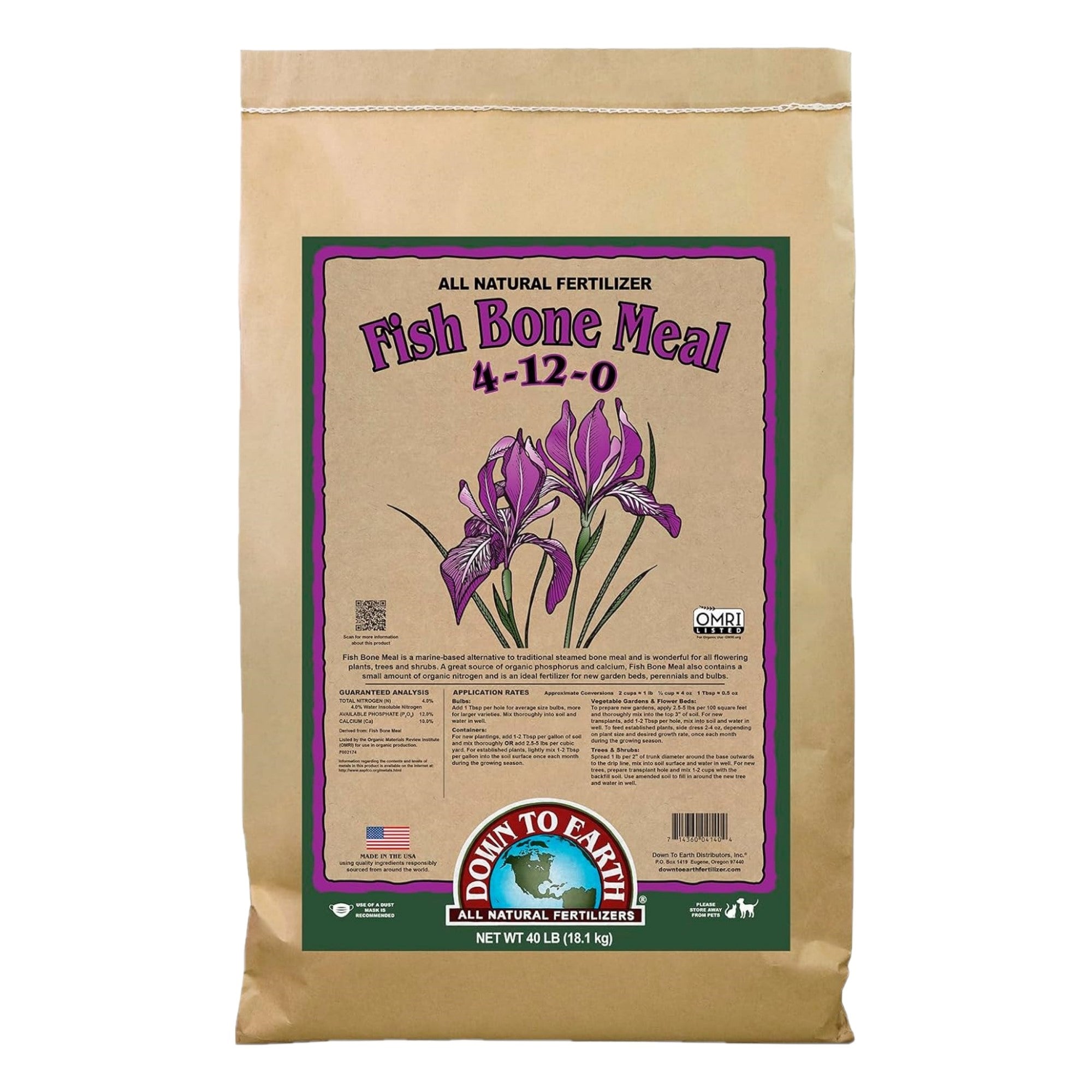 Down to Earth Organic Fish Bone Meal Fertilizer Mix 4-12-0