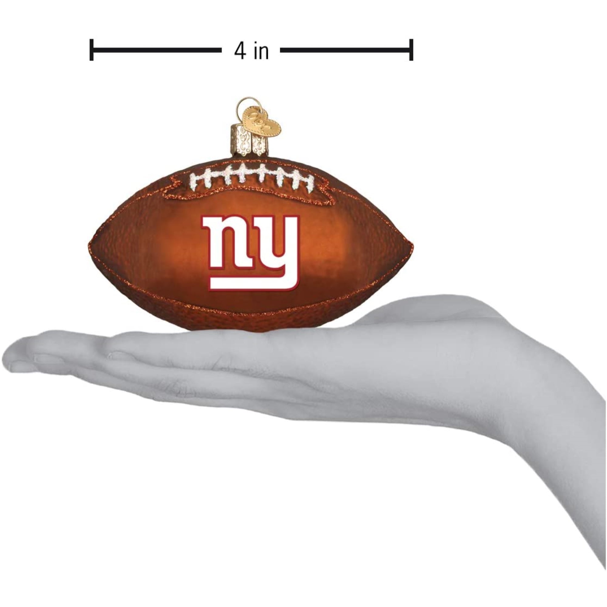 Old World Christmas Blown Glass Ornament for Christmas Tree, New York Giants Football