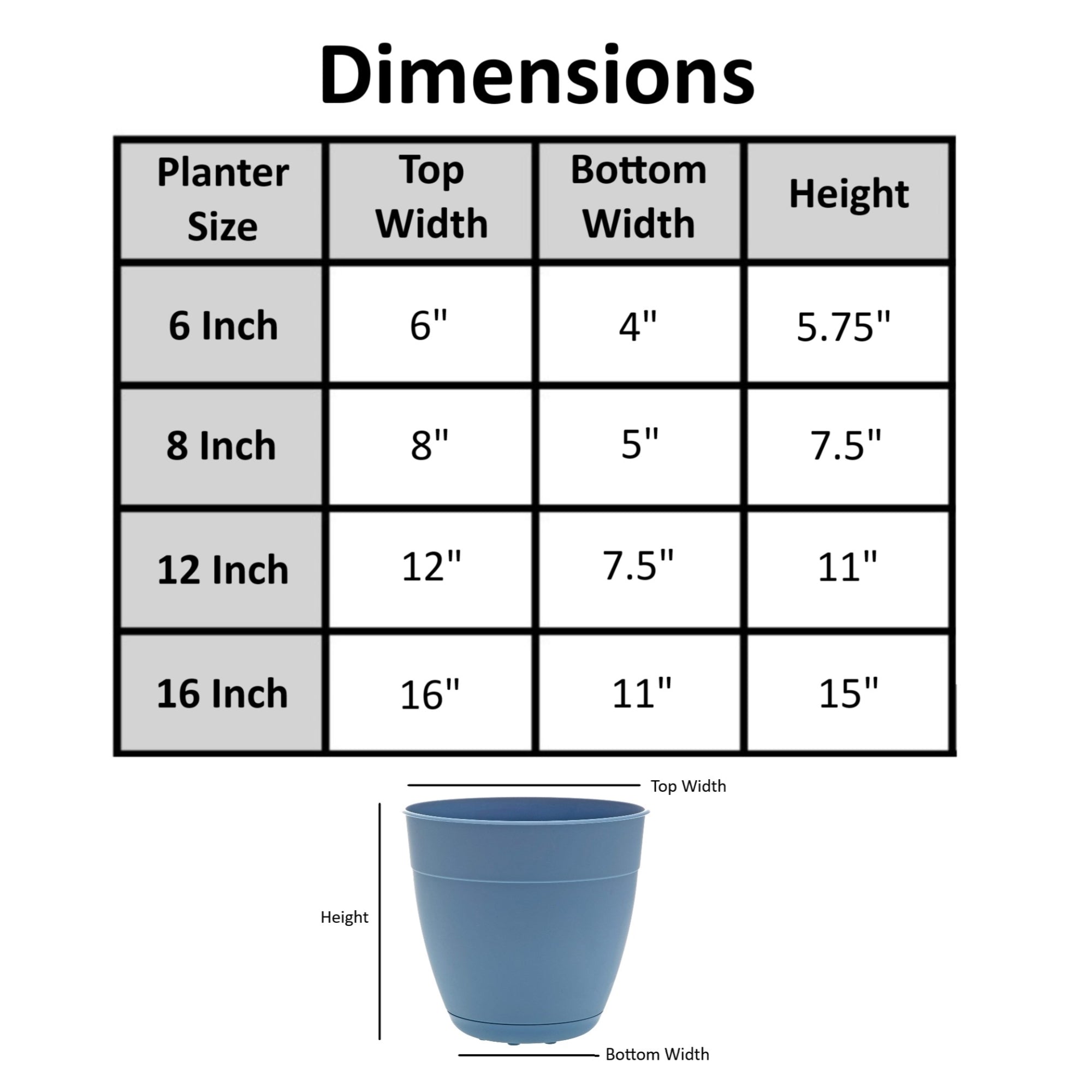 Bloem Dayton Recycled Ocean Plastic Planter With Attached Saucer