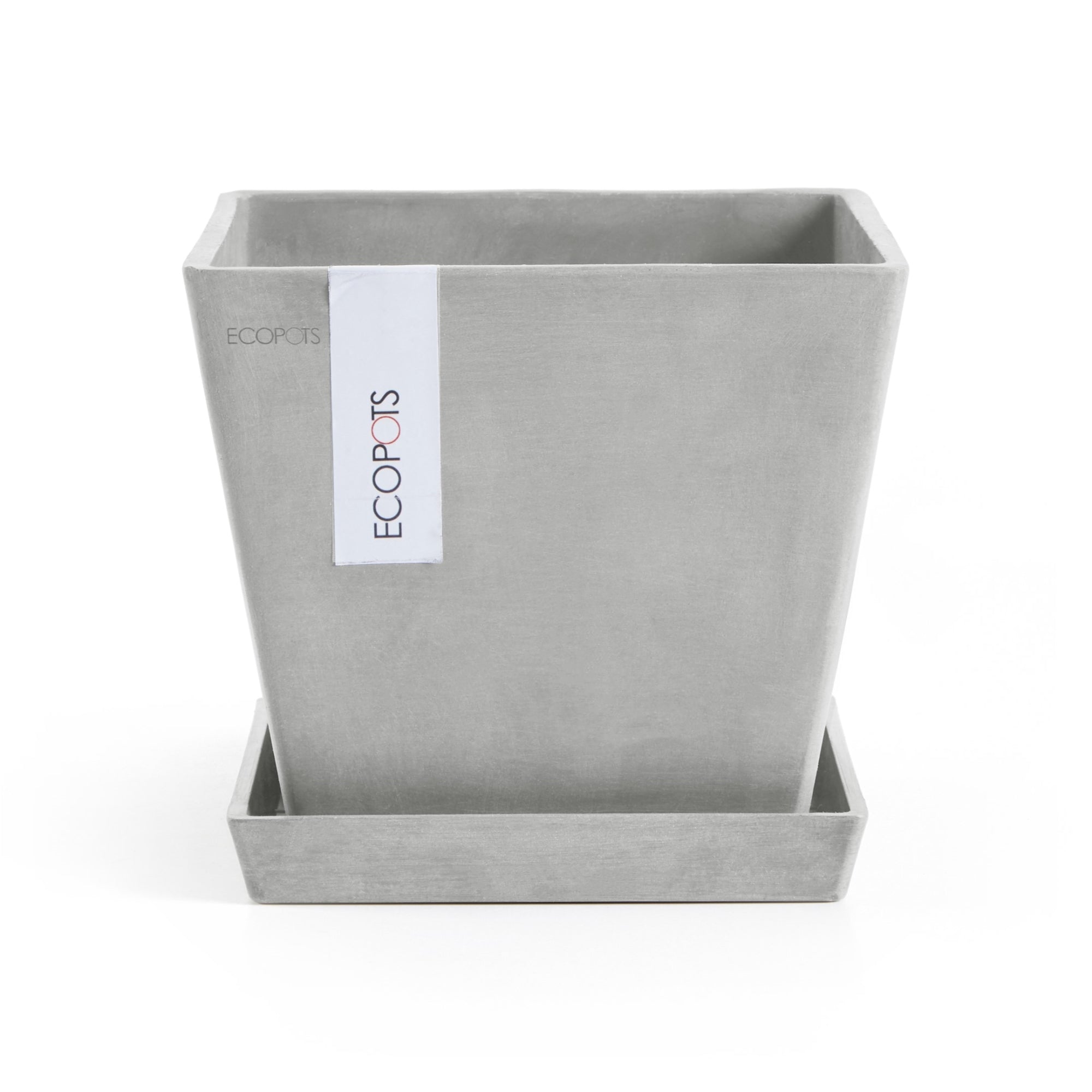 Ecopots Rotterdam Durable Modern Square Indoor/Outdoor Recycled-Based Composite Flower Planter