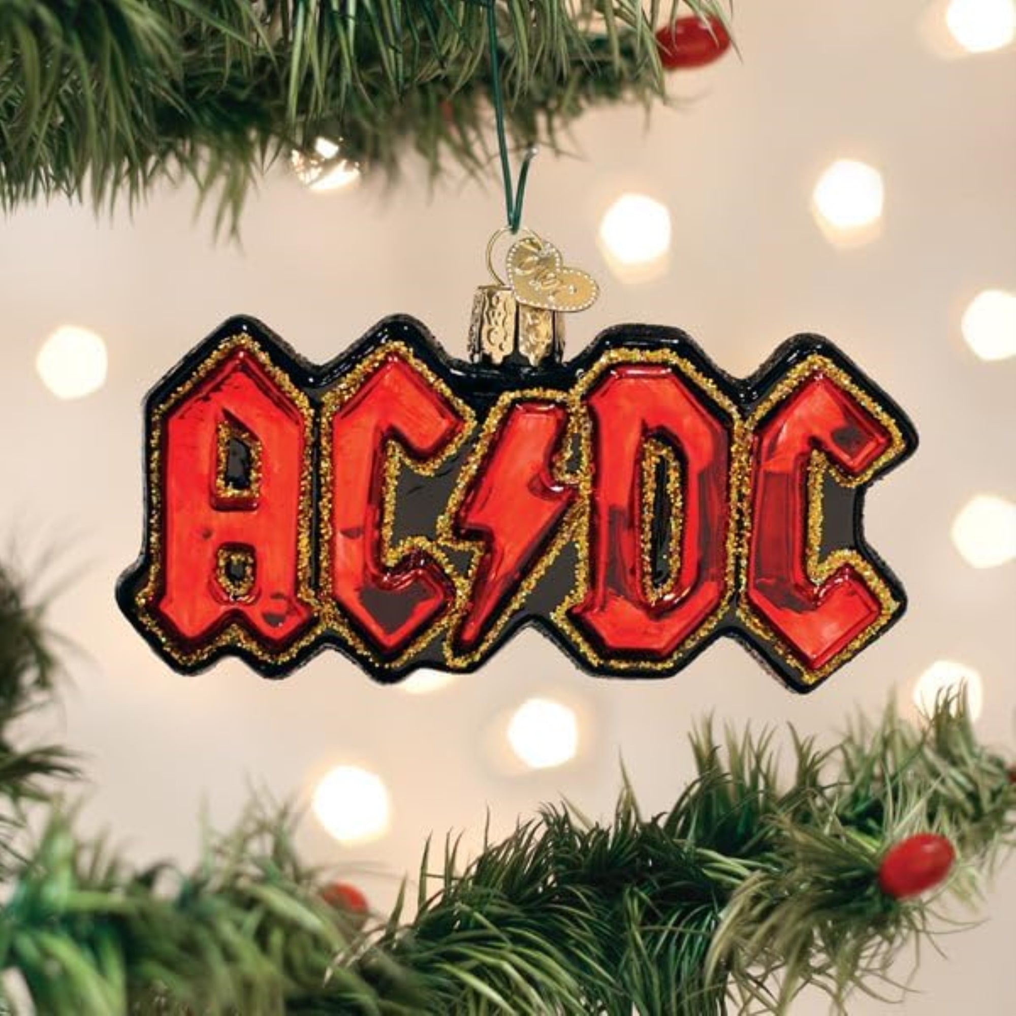 Old World Christmas Blown Glass Ornament for Christmas Tree, Ac/Dc (with OWC Gift Box)