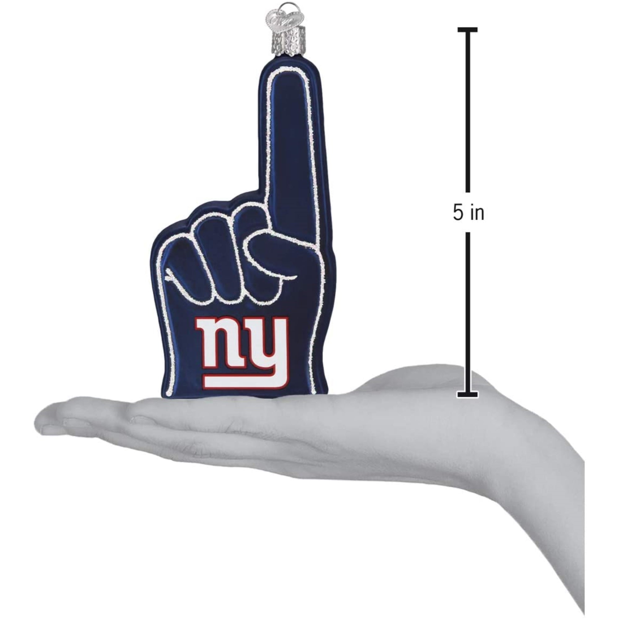 Old World Christmas Blown Glass Ornament for Christmas Tree, New York Giants Foam Finger
