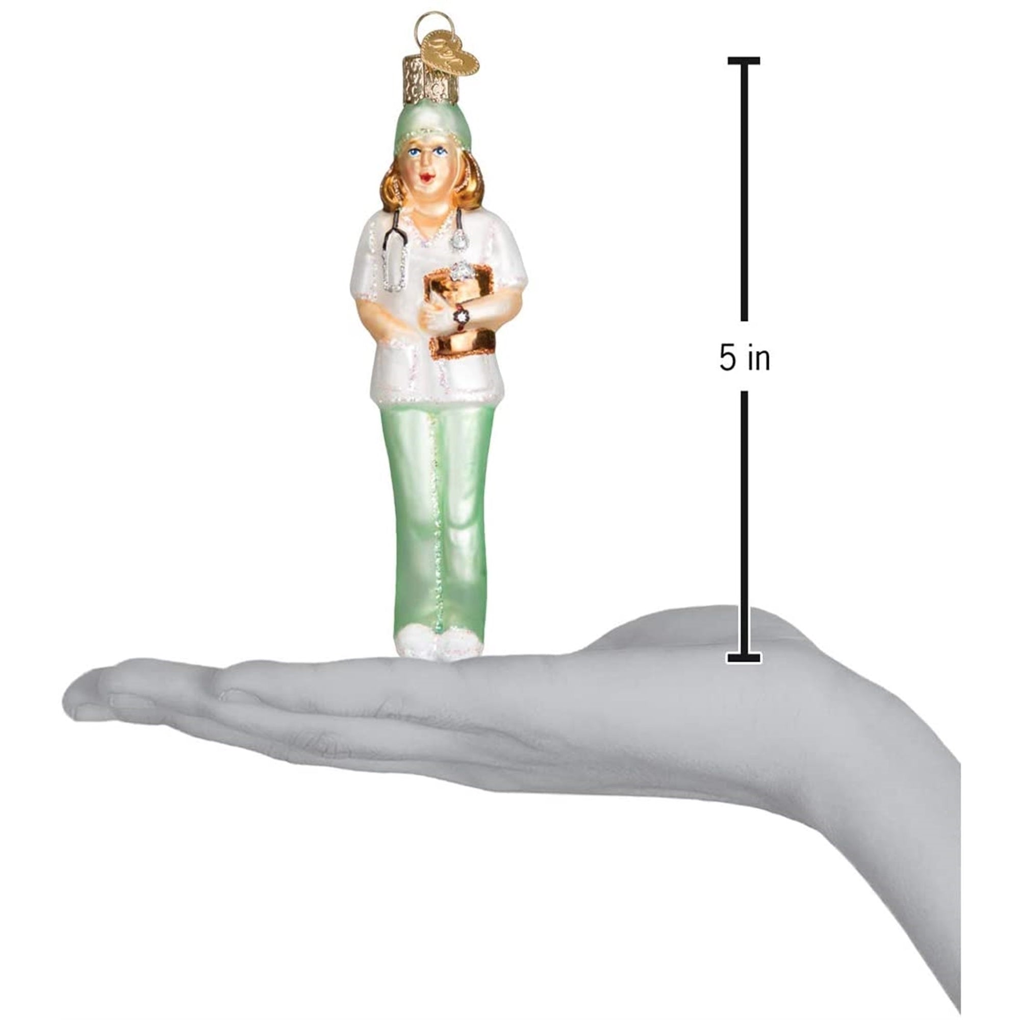 Old World Christmas Blown Glass Ornament for Christmas Tree, Nurse