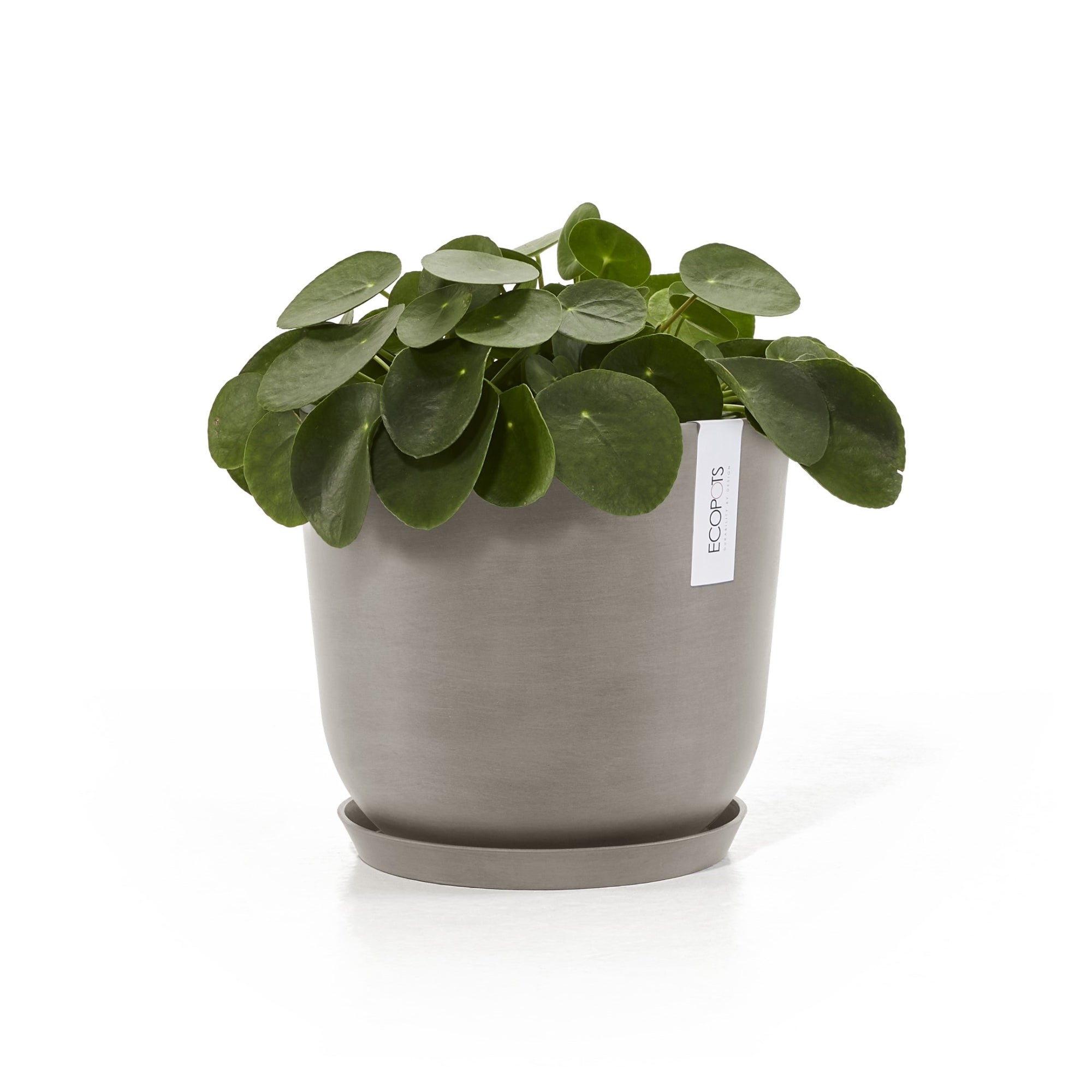 Ecopots Oslo Durable Modern Round Indoor/Outdoor Recycled-Based Composite Flower Pot Planter