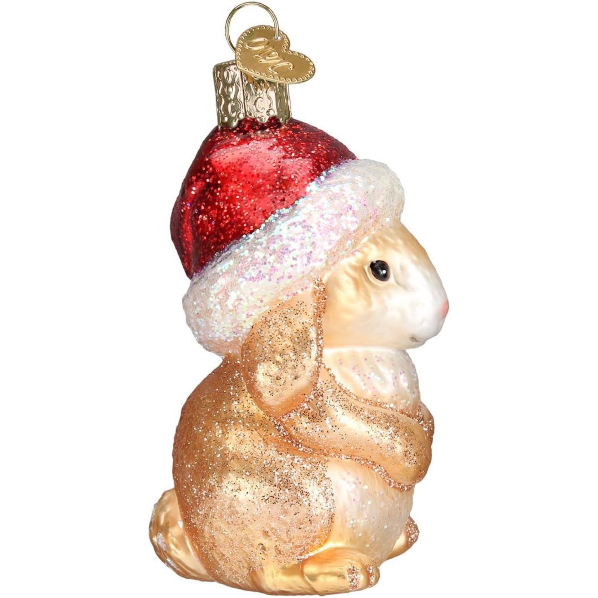 Old World Christmas Blown Glass Ornament for Christmas Tree, Standing Christmas Bunny (with OWC Gift Box)