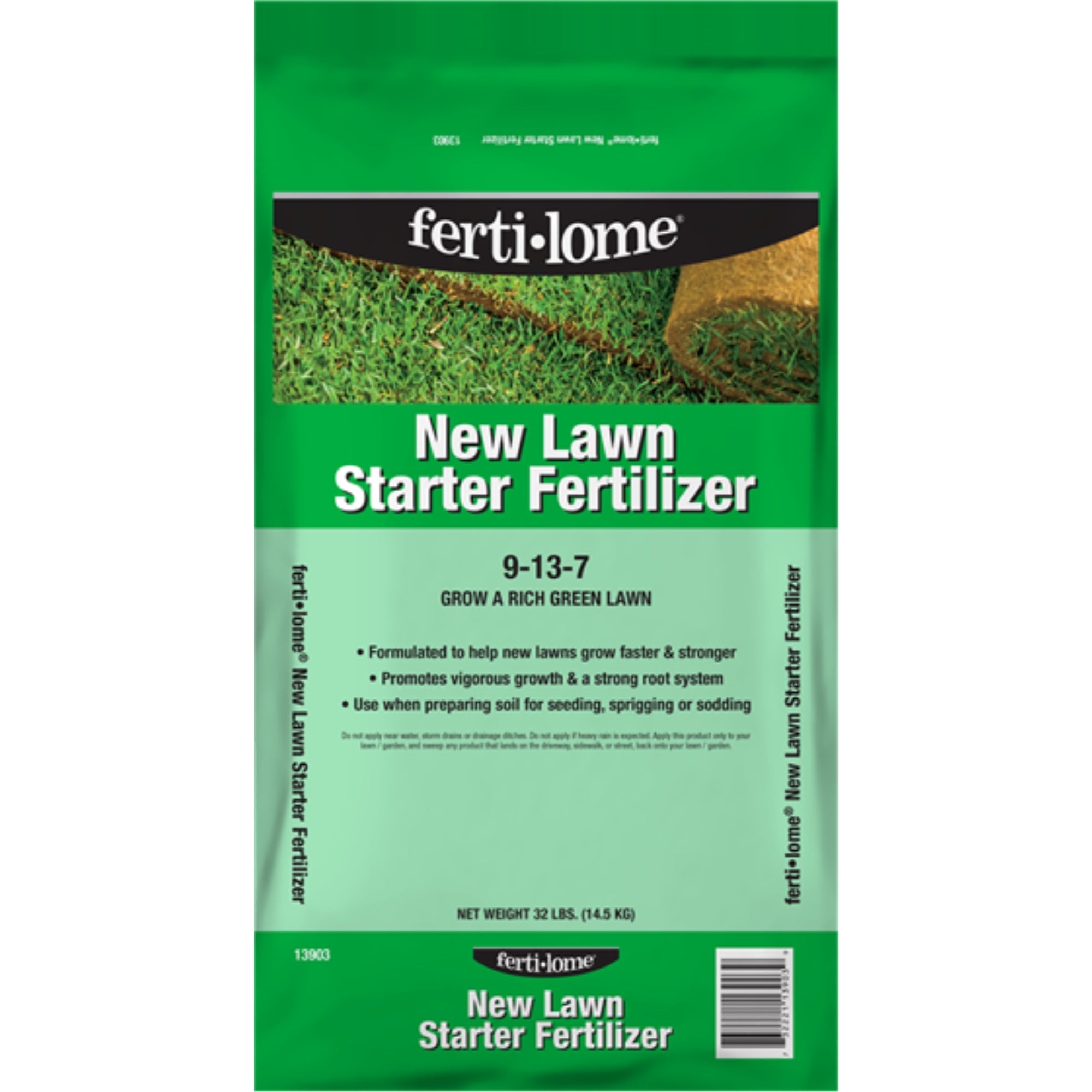 VPG Fertilome New Lawn Starter Fertilizer for a Rich Green Lawn, 9-13-7