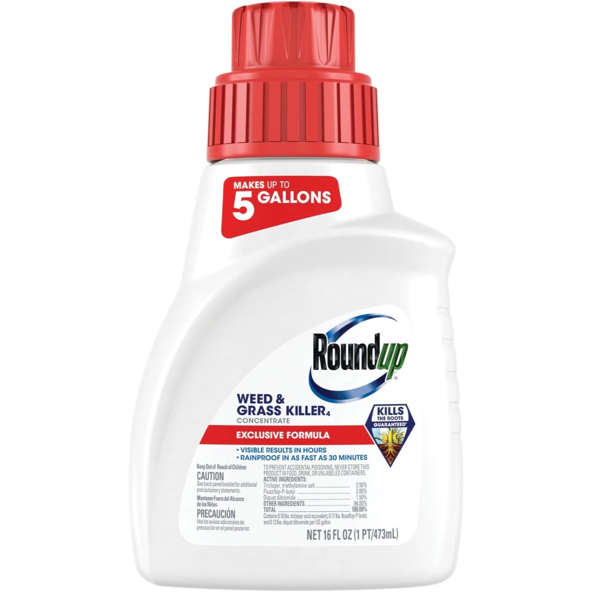 Roundup Weed & Grass Killer Concentrate, Best Around Flower Beds, Walkways or Fences