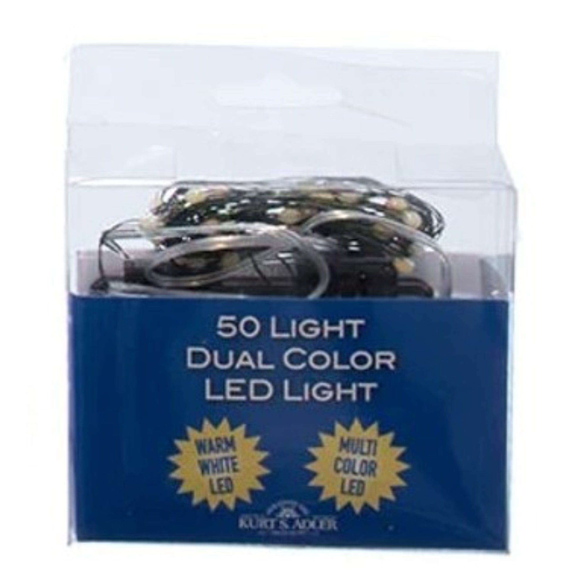 Kurt Adler Battery Operated 50 LED Multi-function Light Set with Remote, Assorted Wire Color, 17.5'
