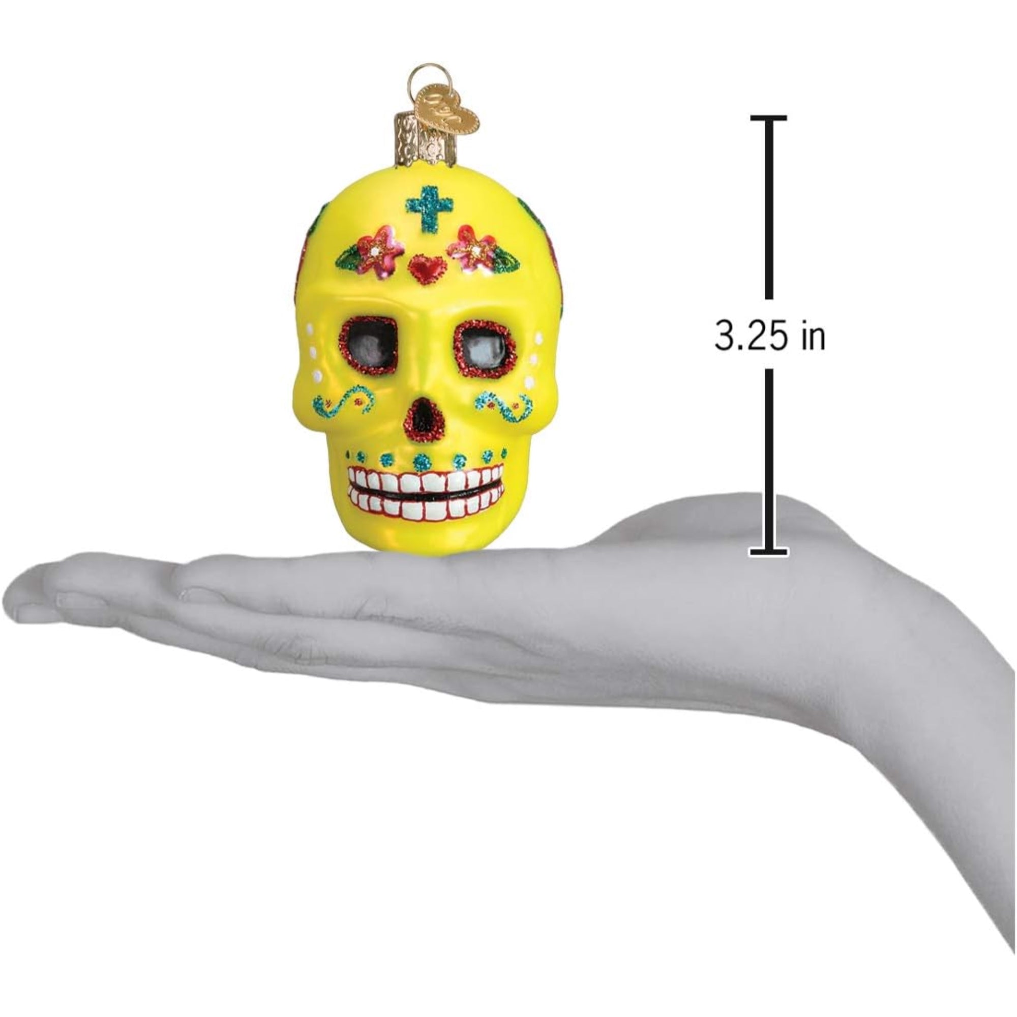 Old World Christmas Blown Glass Ornament for Christmas Tree, Sugar Skull (with OWC Gift Box)